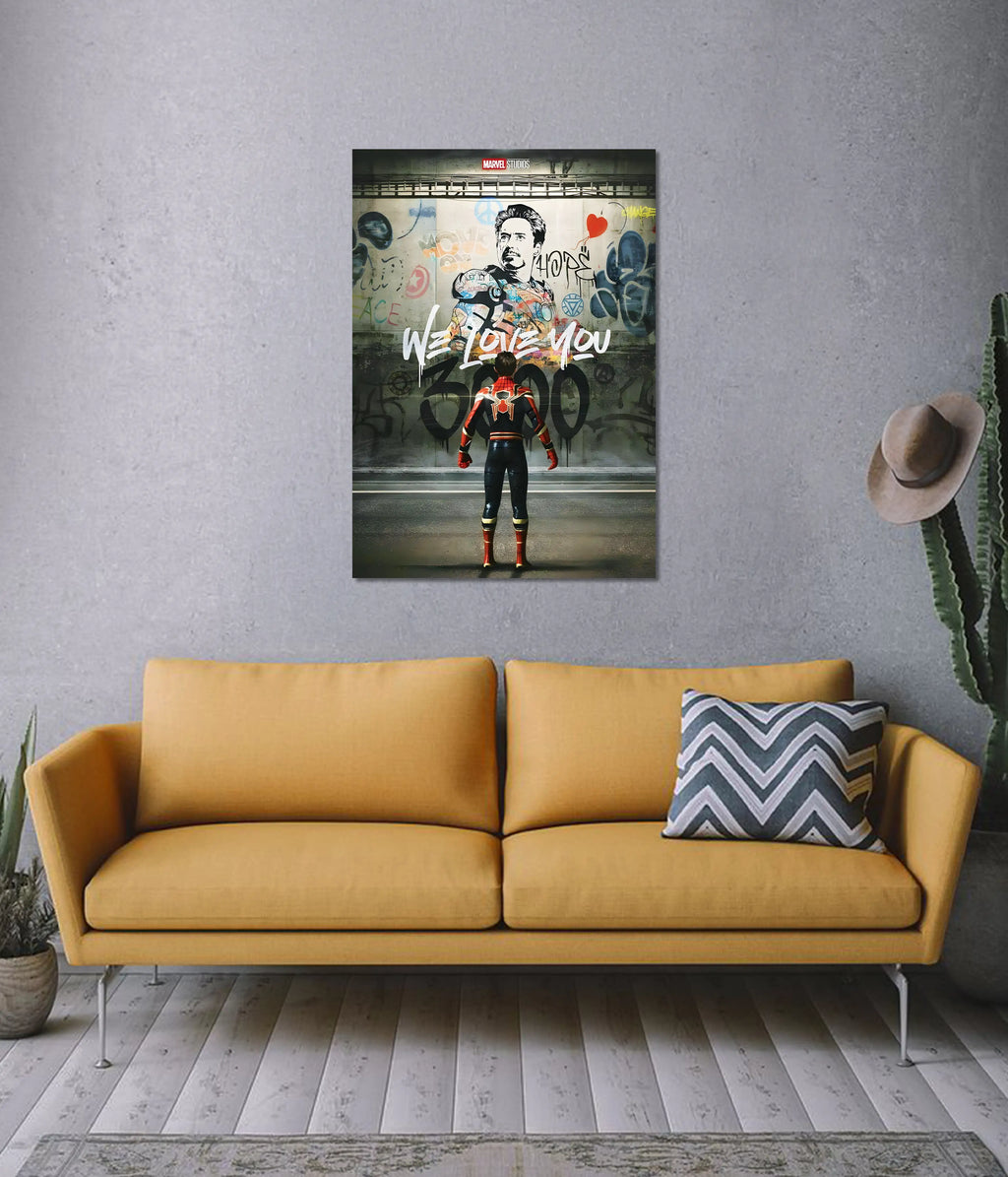 Iron Man & Spider-Man “We Love You 3000” – Marvel Tribute Poster