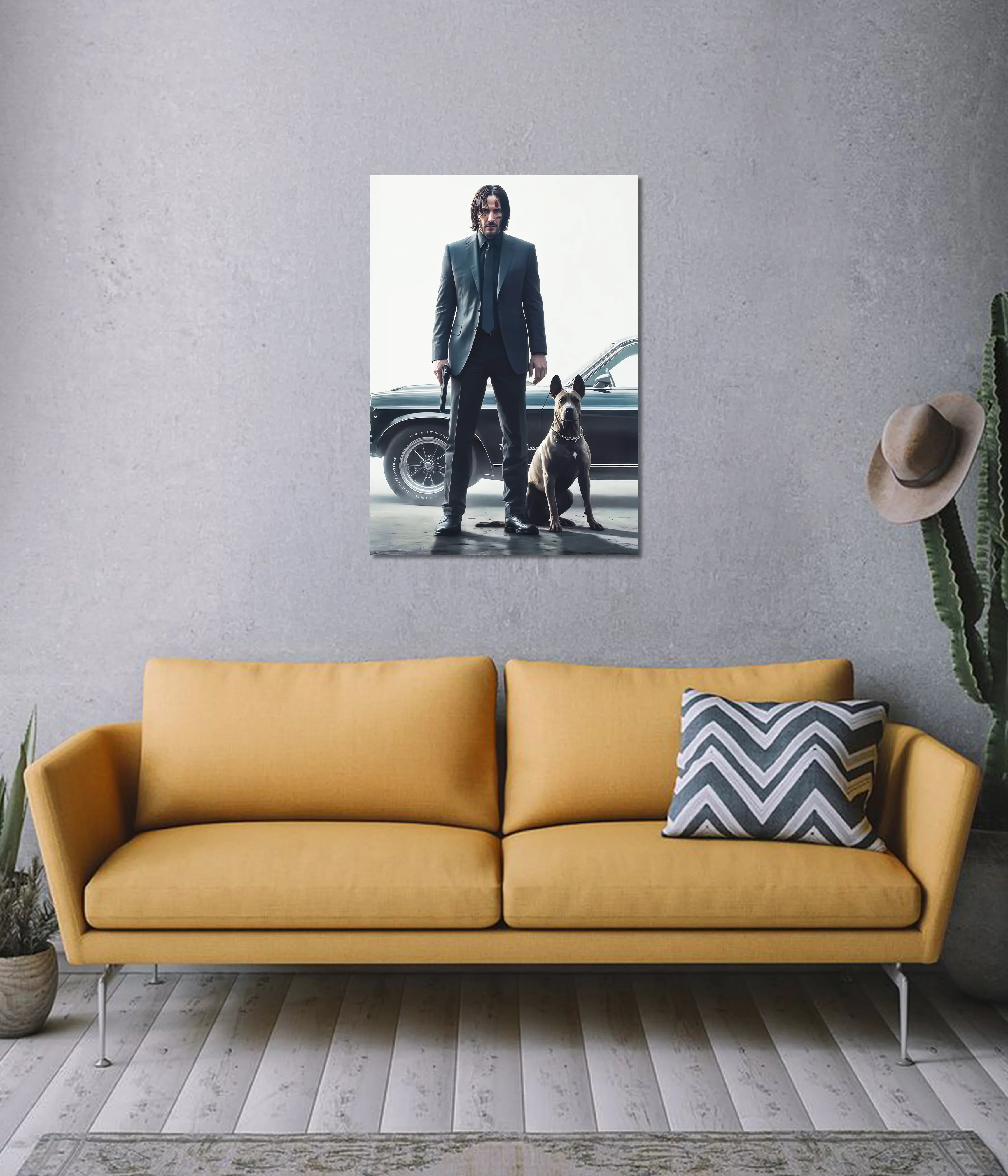 John Wick with Dog – Action Movie Wall Poster