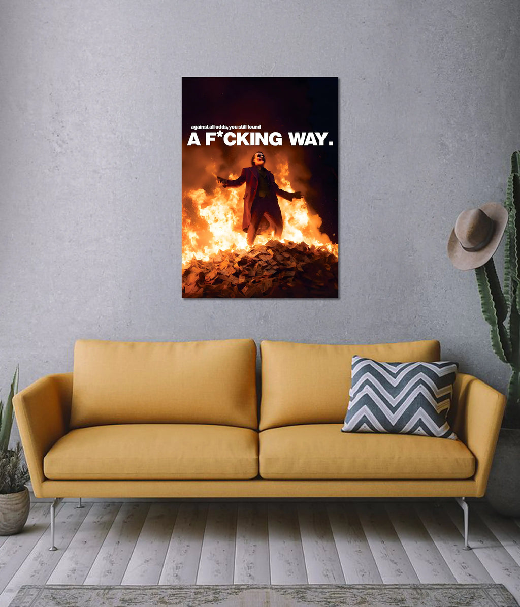 Joker Fire Chaos Wall Poster