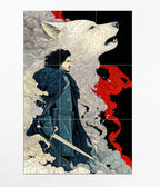 Jon Snow & The Direwolf 9-Piece Split Poster