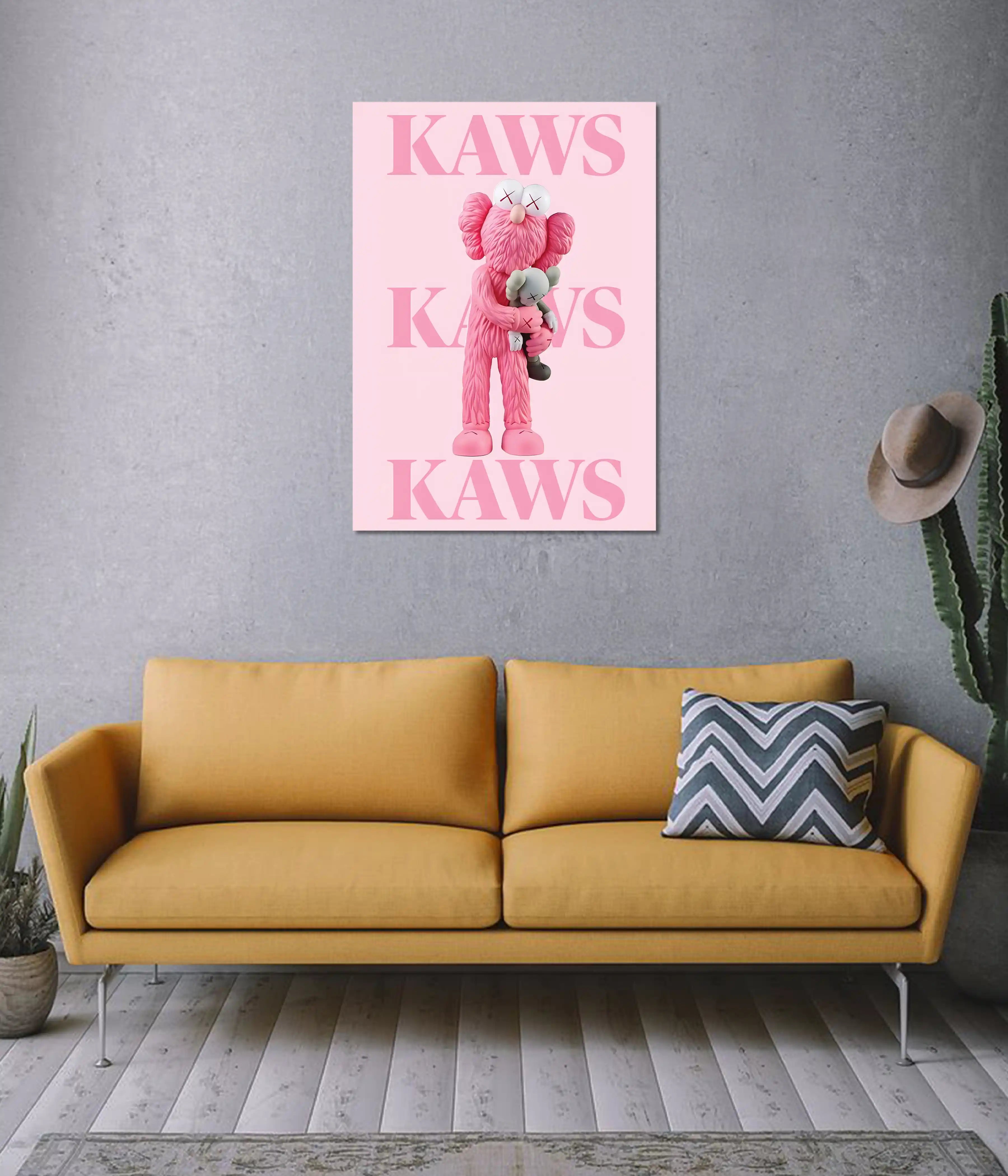 KAWS Companion Love – Pink Aesthetic Poster