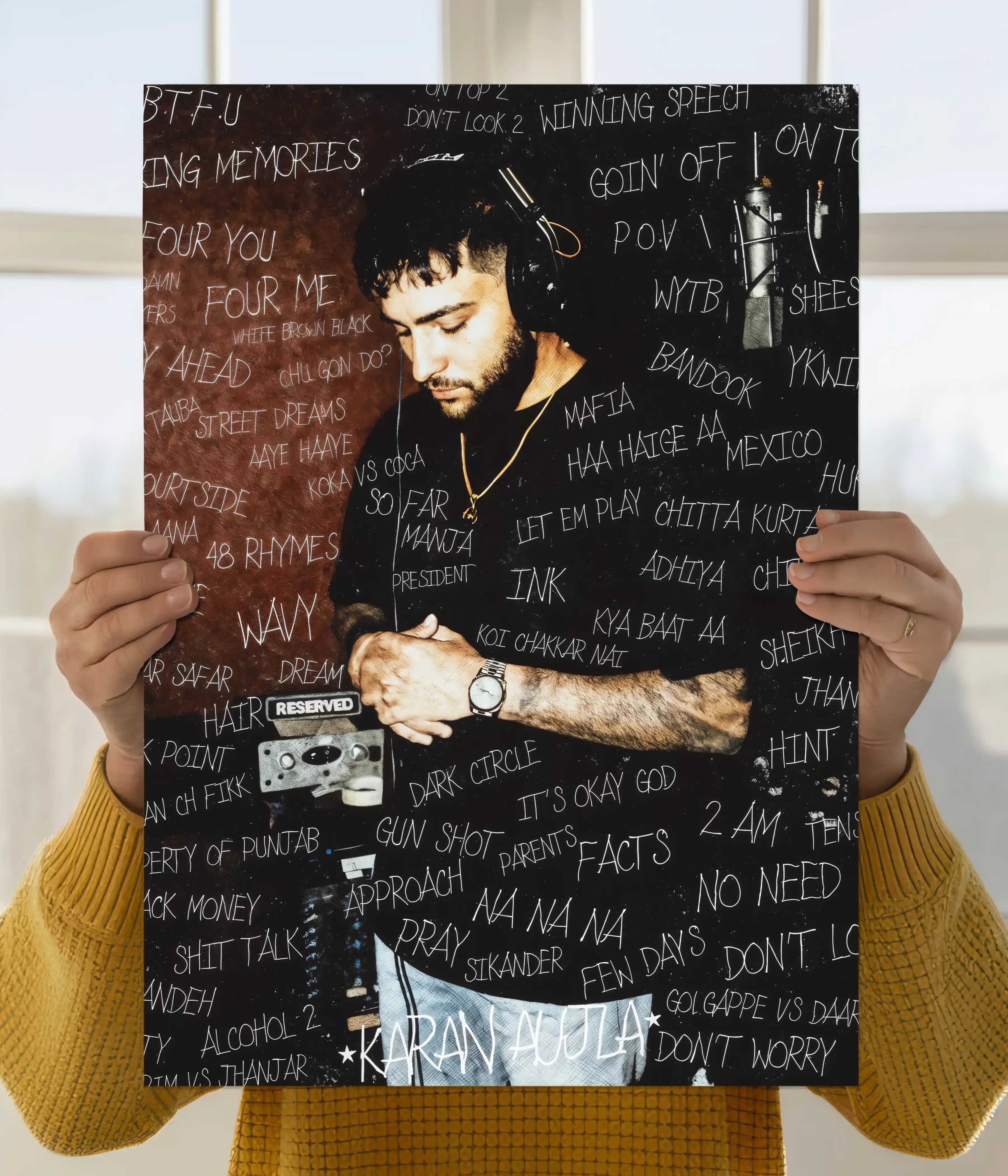 Karan Aujla All Songs Collage Studio Poster Main Image - Everanta