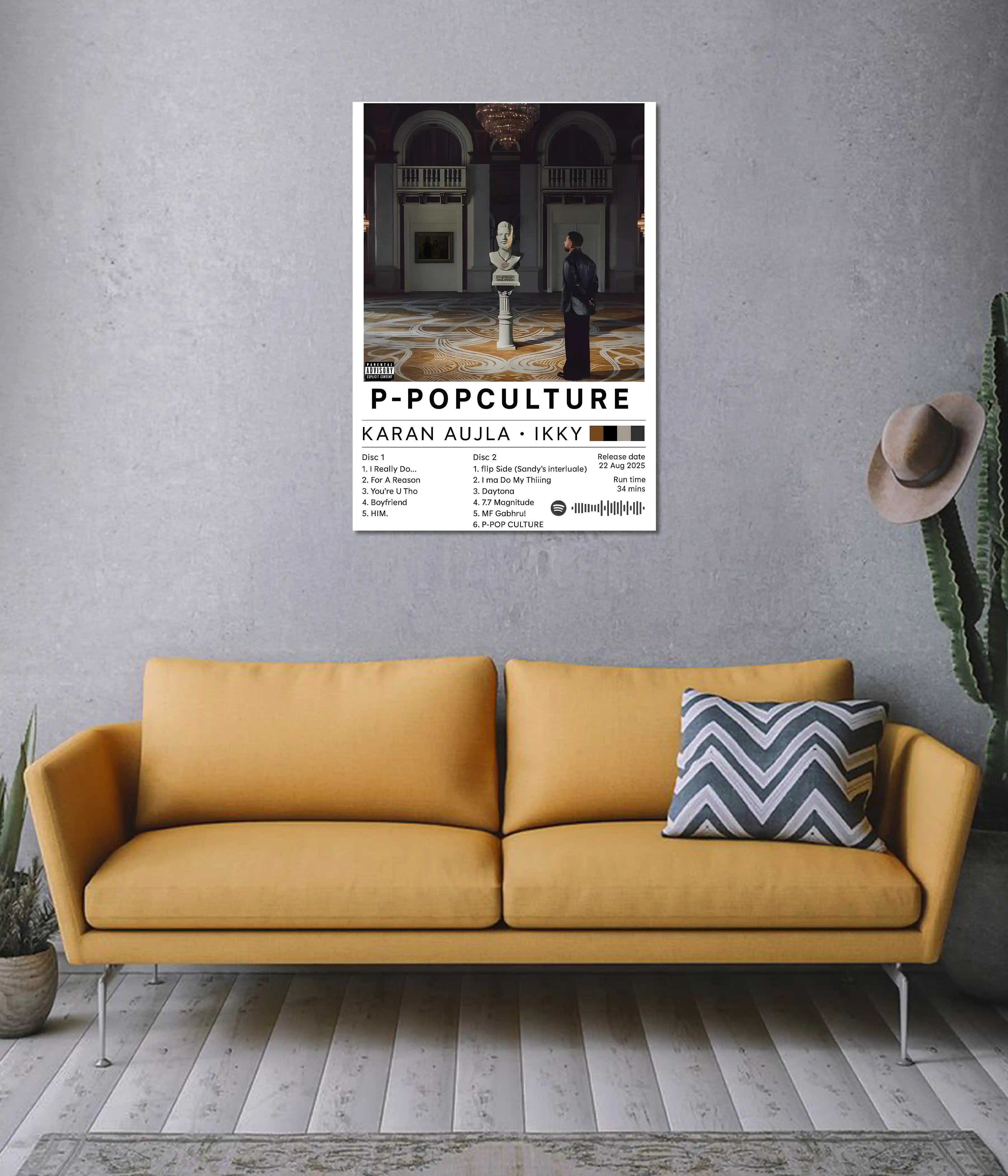 Karan Aujla P-Pop Culture Album Cover Poster