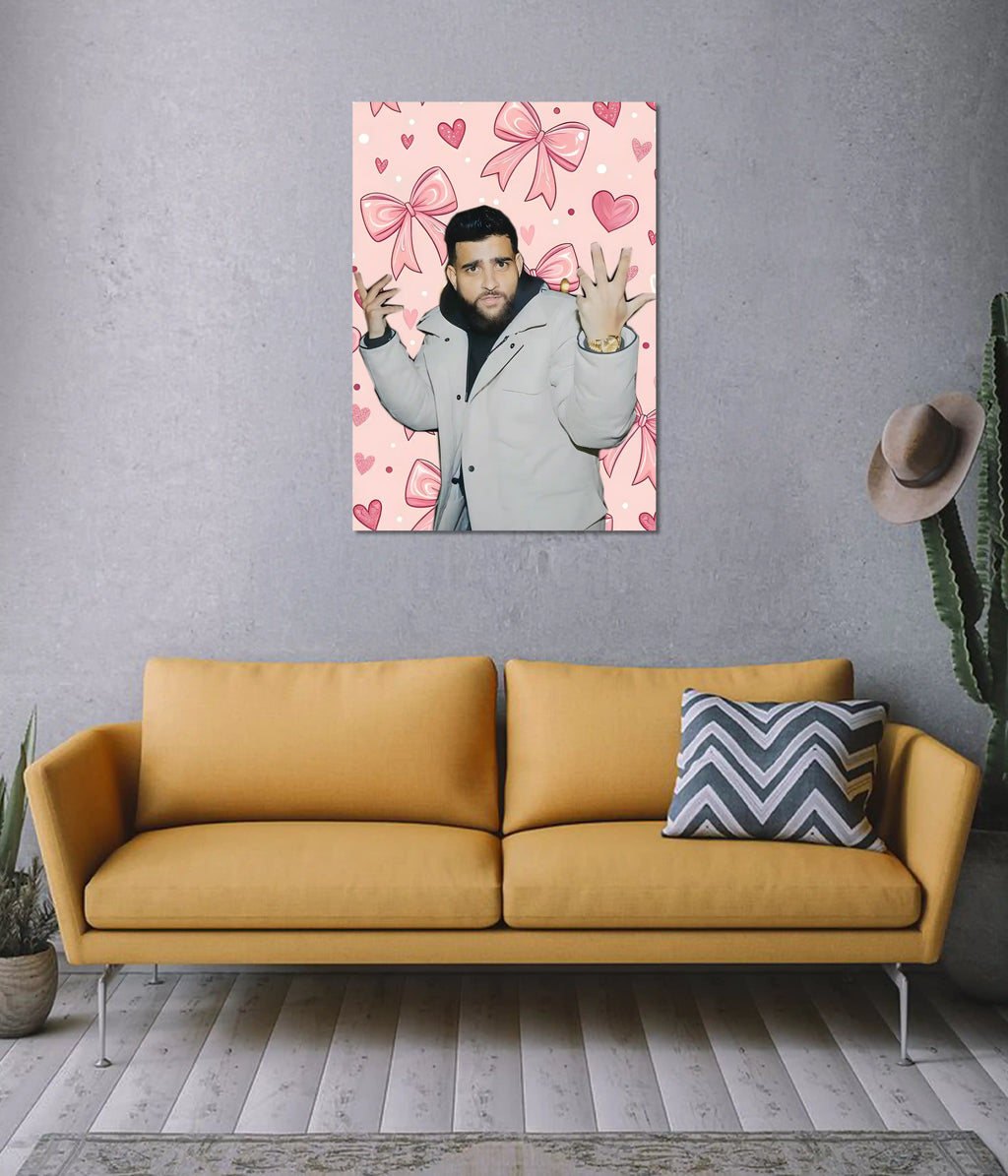 Karan Aujla Pink Aesthetic Wall Poster