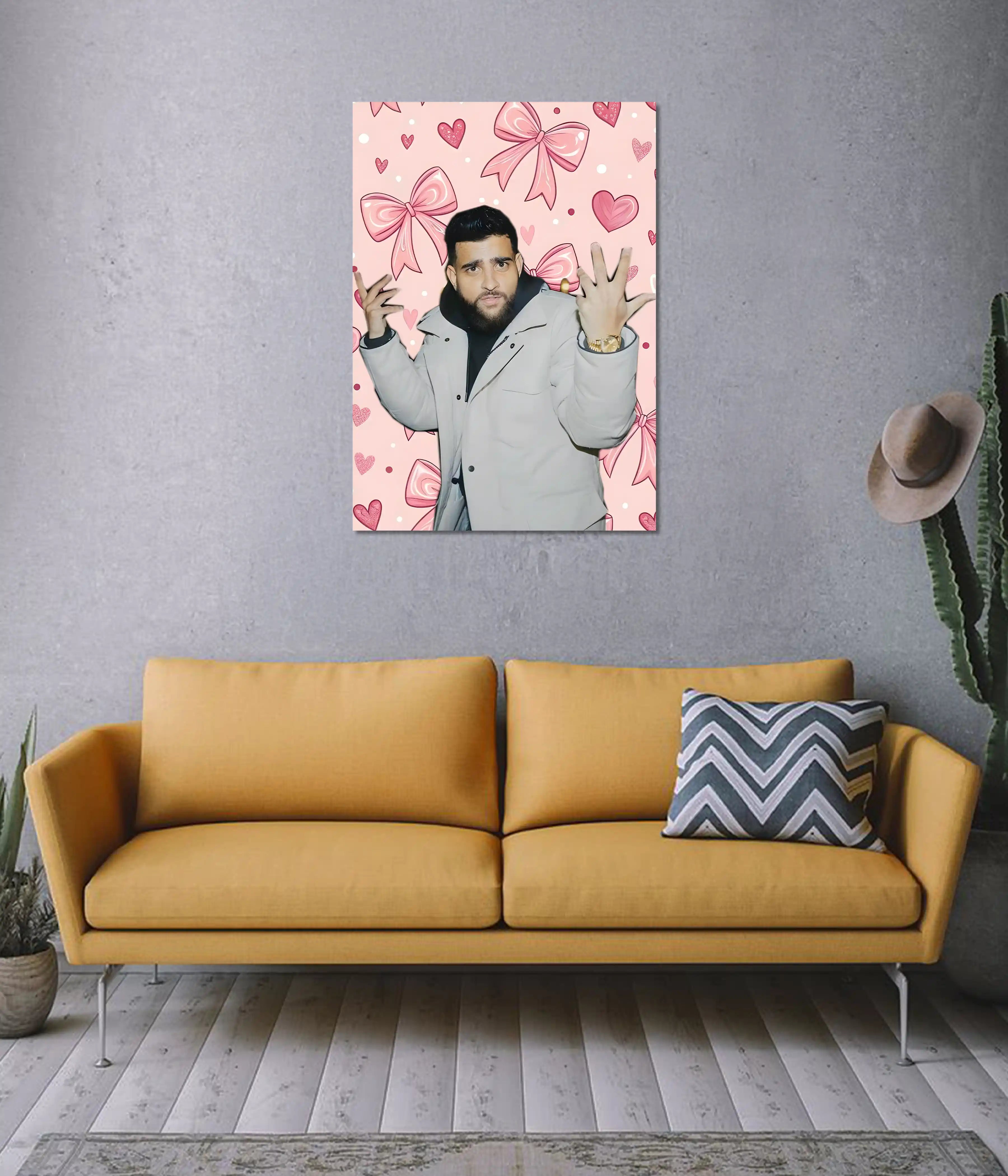 Karan Aujla Pink Aesthetic Wall Poster