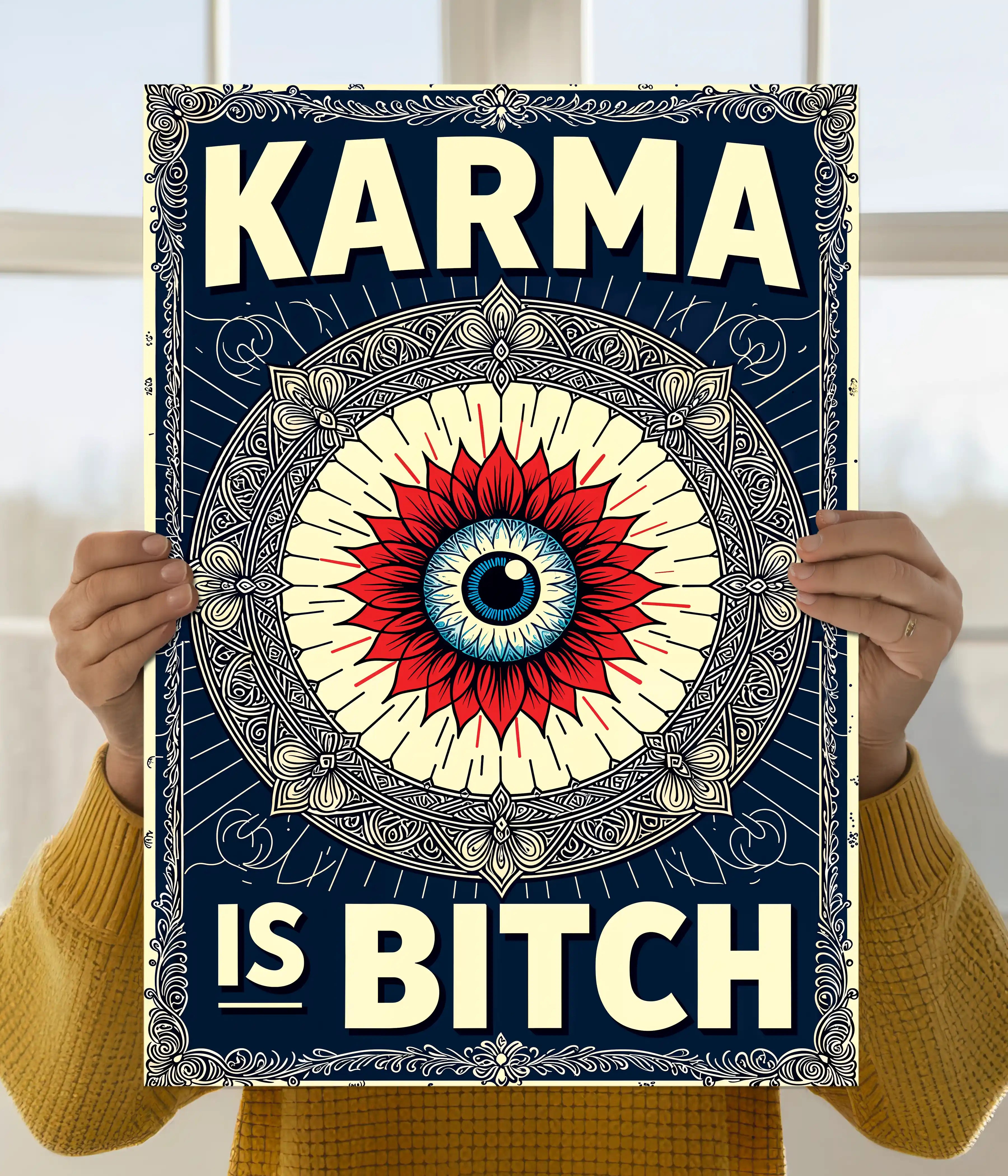 Karma Mandala Aesthetic Wall Poster Main Image - Everanta