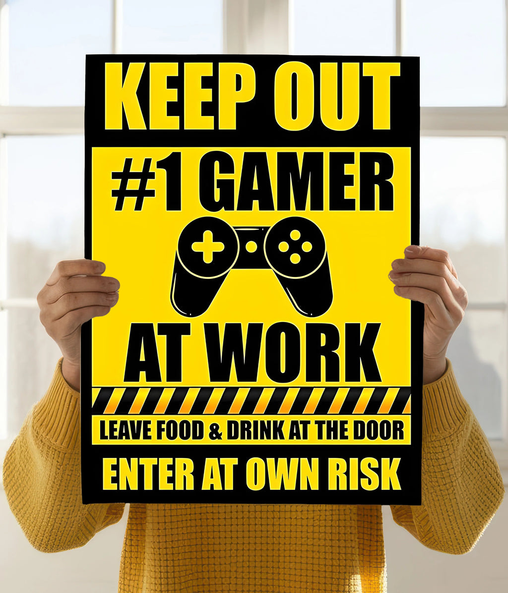 Keep Out #1 Gamer At Work - Gaming Room Poster