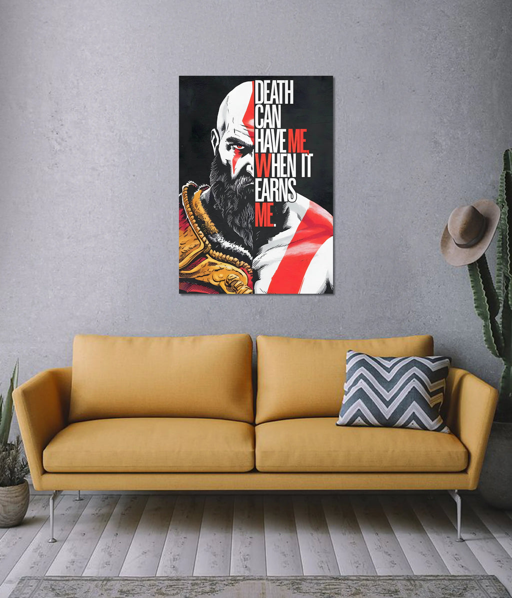 Kratos “Death Can Have Me” – God of War Poster
