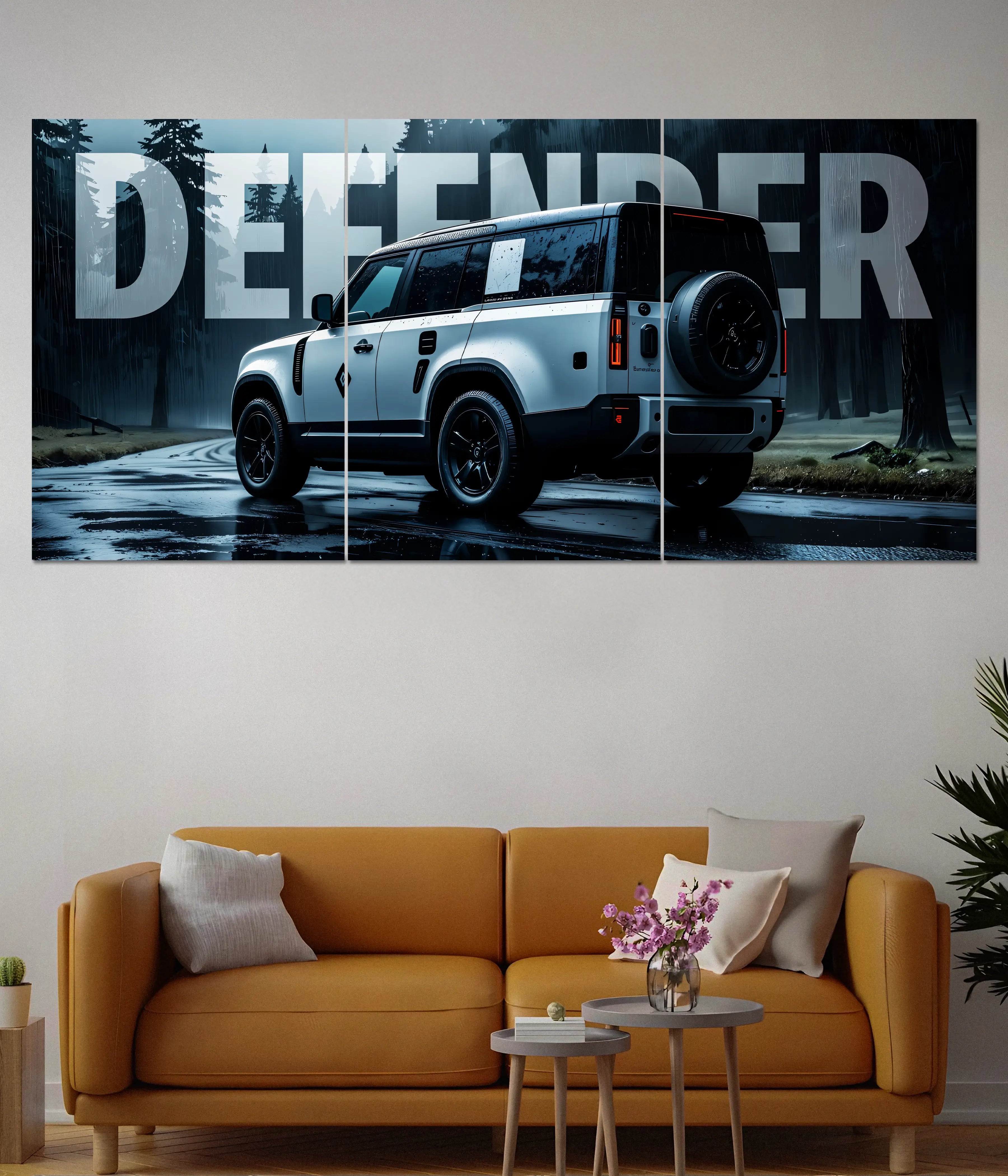 Land Rover Defender Split Wall Poster – Off-Road Design for Car Lovers