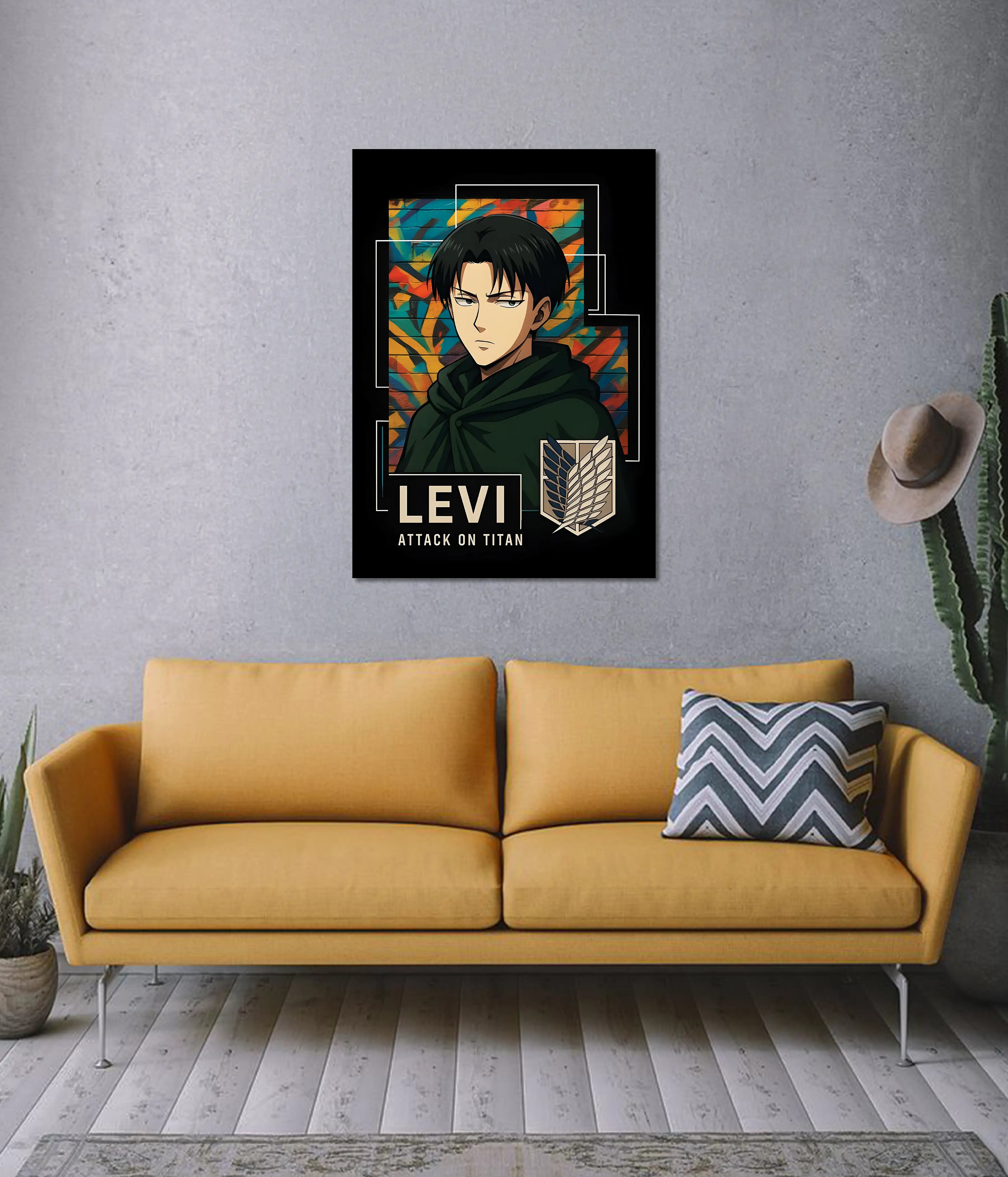 Levi Ackerman Graffiti Style Wall Poster