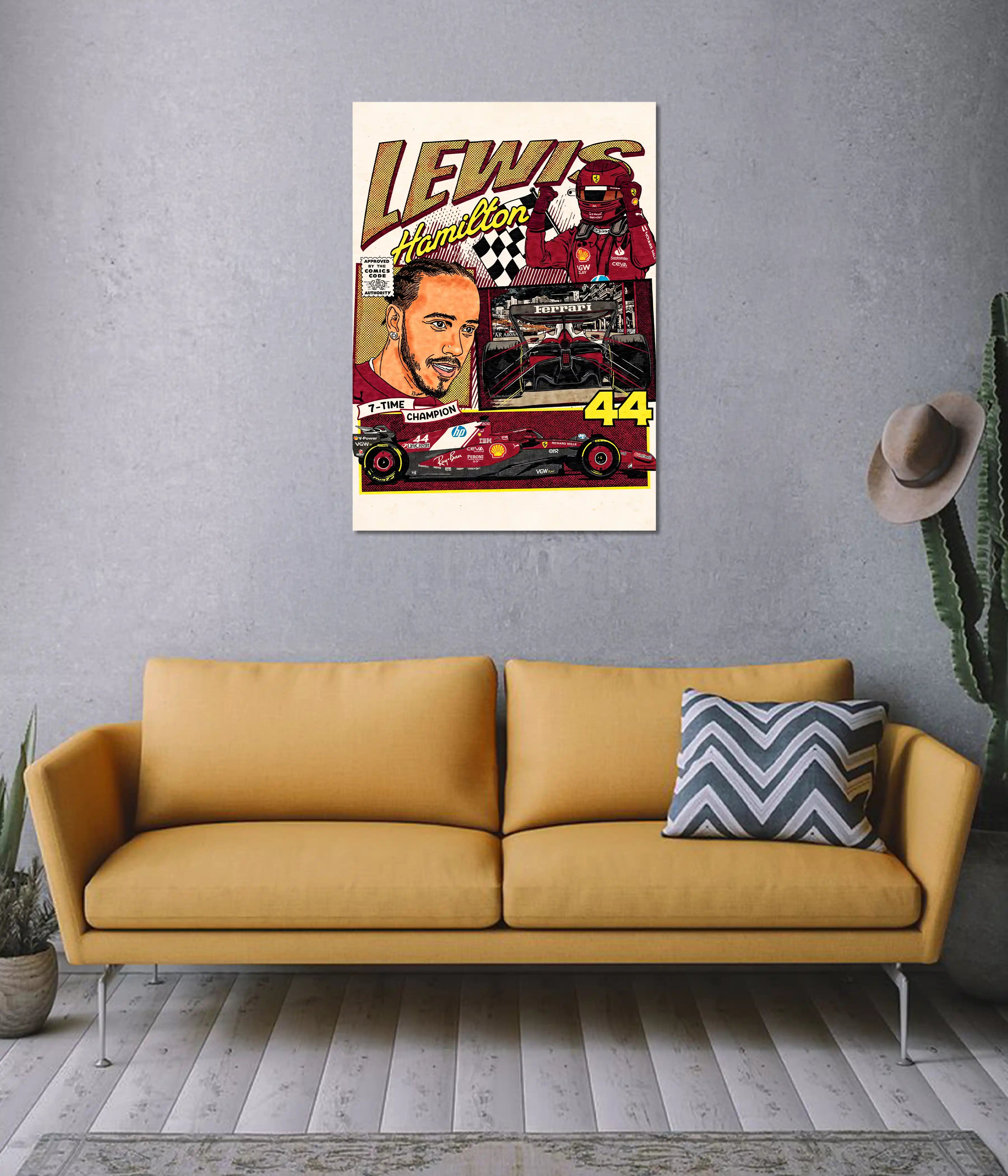Lewis Hamilton – 44 The Legend F1 Racing Poster