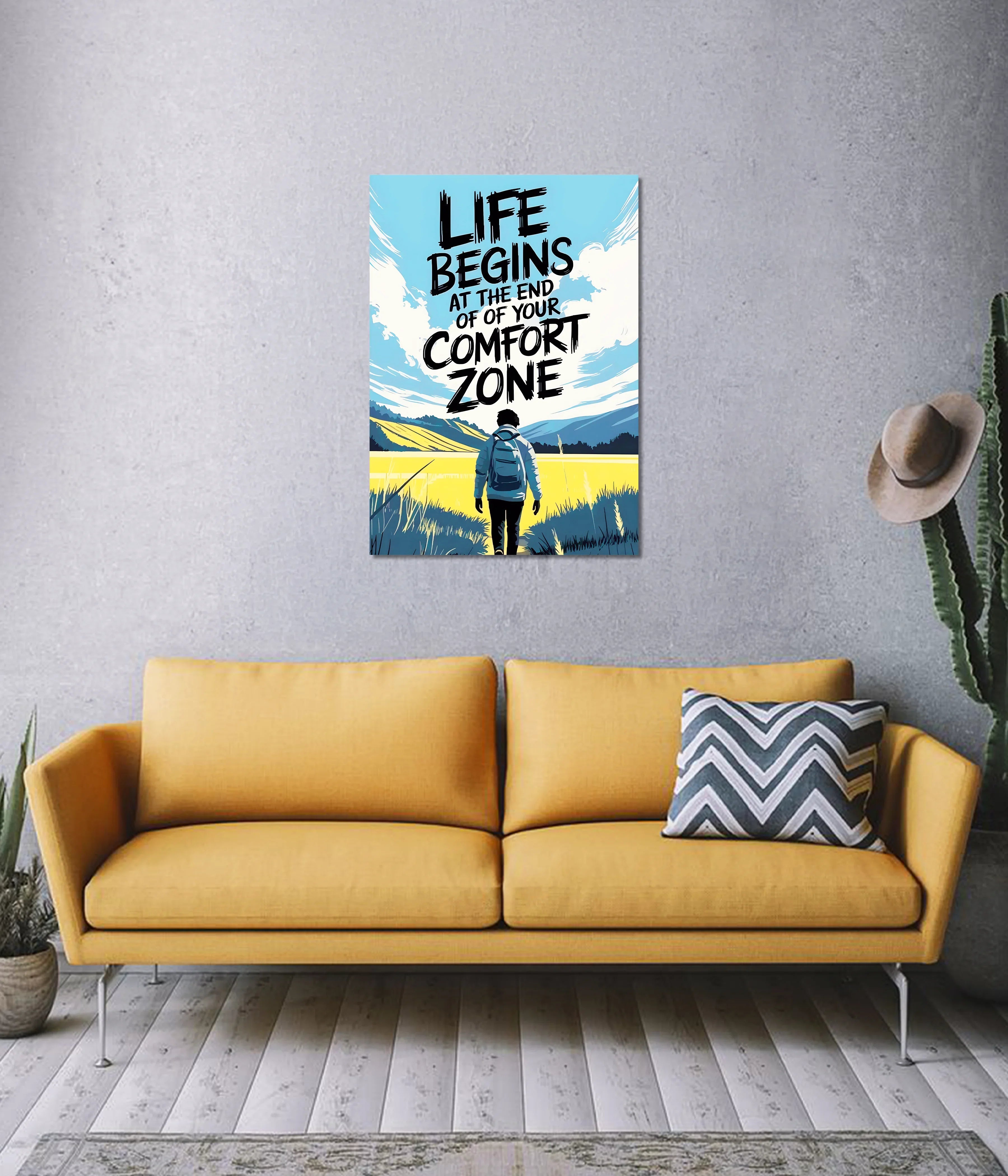 Life Begins at the End of Your Comfort Zone – Motivational Wall Poster
