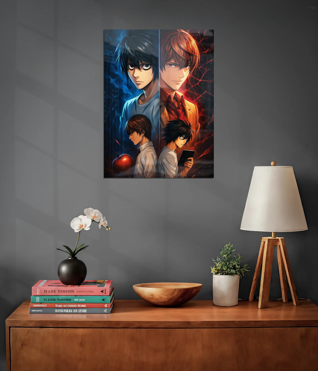Light vs L – Death Note Metal Poster