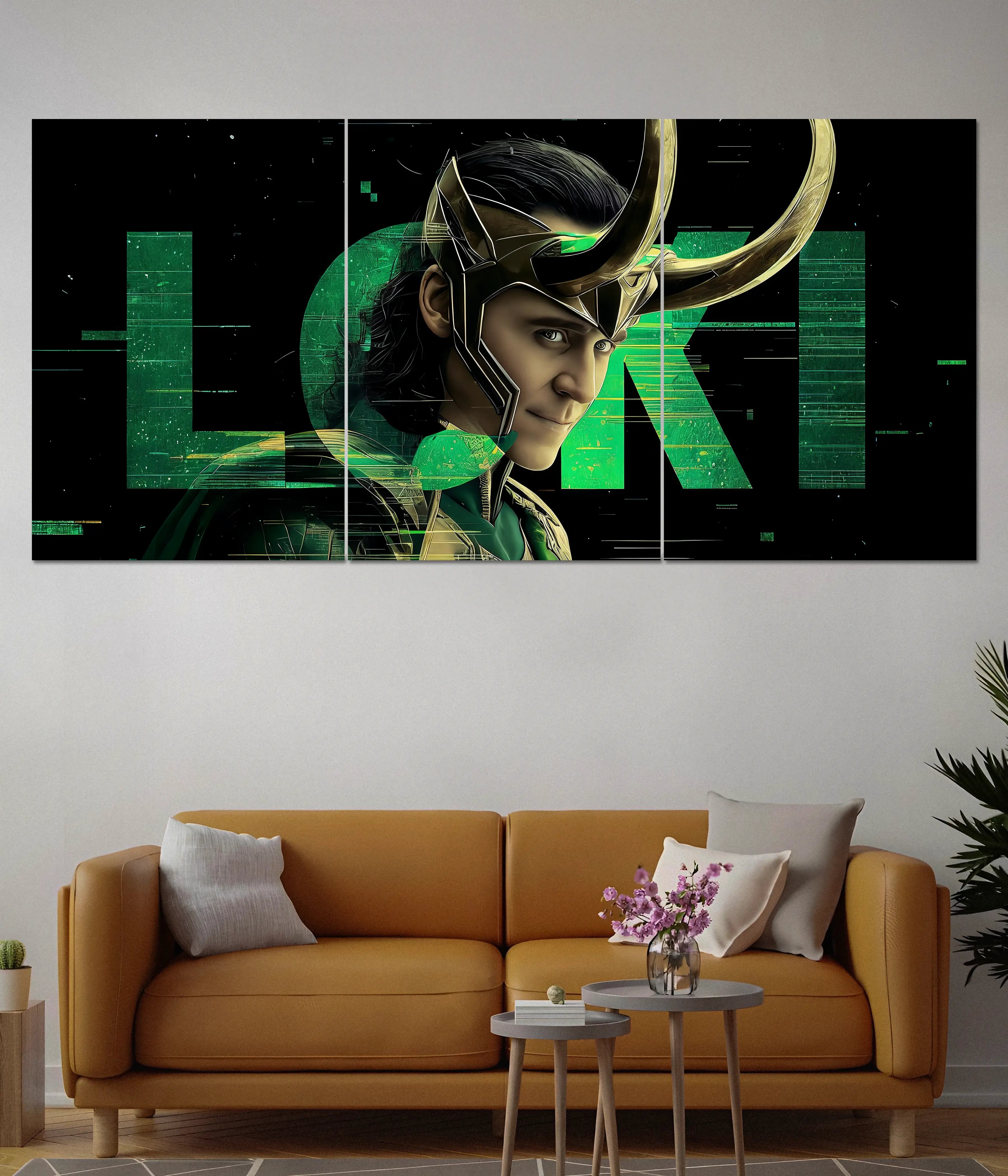 Loki Glitch Effect – Marvel Split Wall Poster