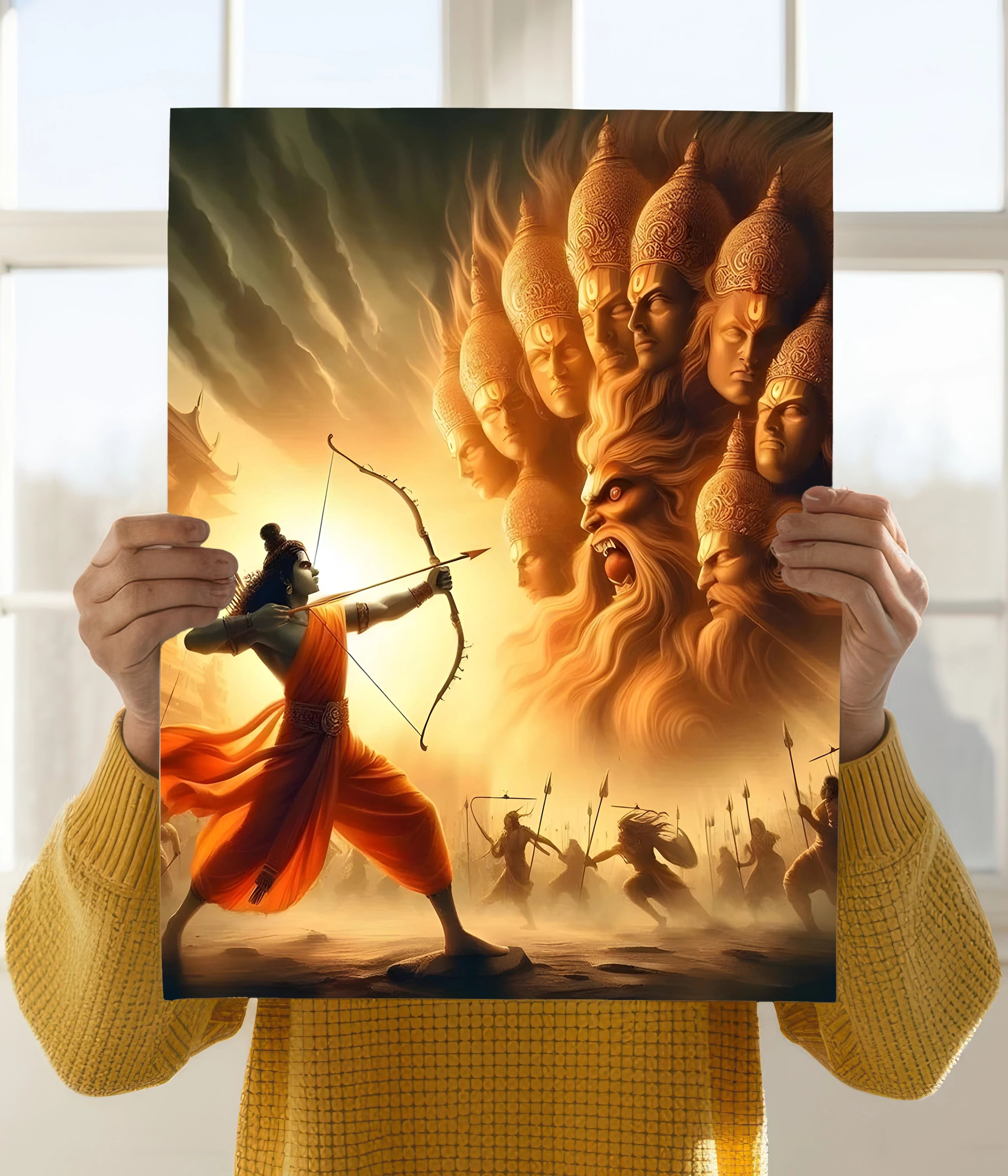 Lord Rama vs Ravana – The Ten-Headed Duel Wall Poster