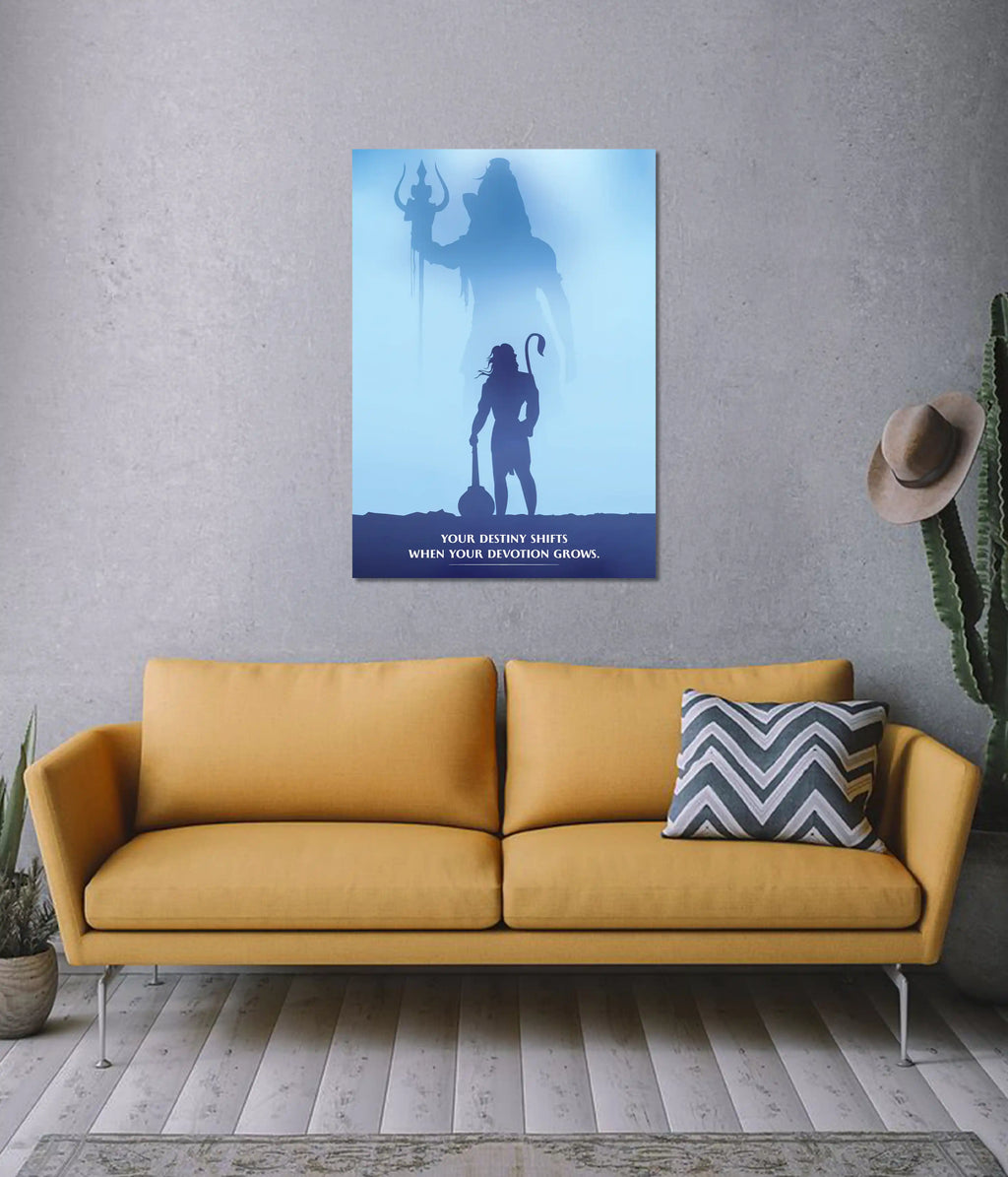 Lord Shiva & Hanuman Devotional Poster