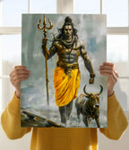 Lord Shiva Walking with Nandi – Devotional Poster