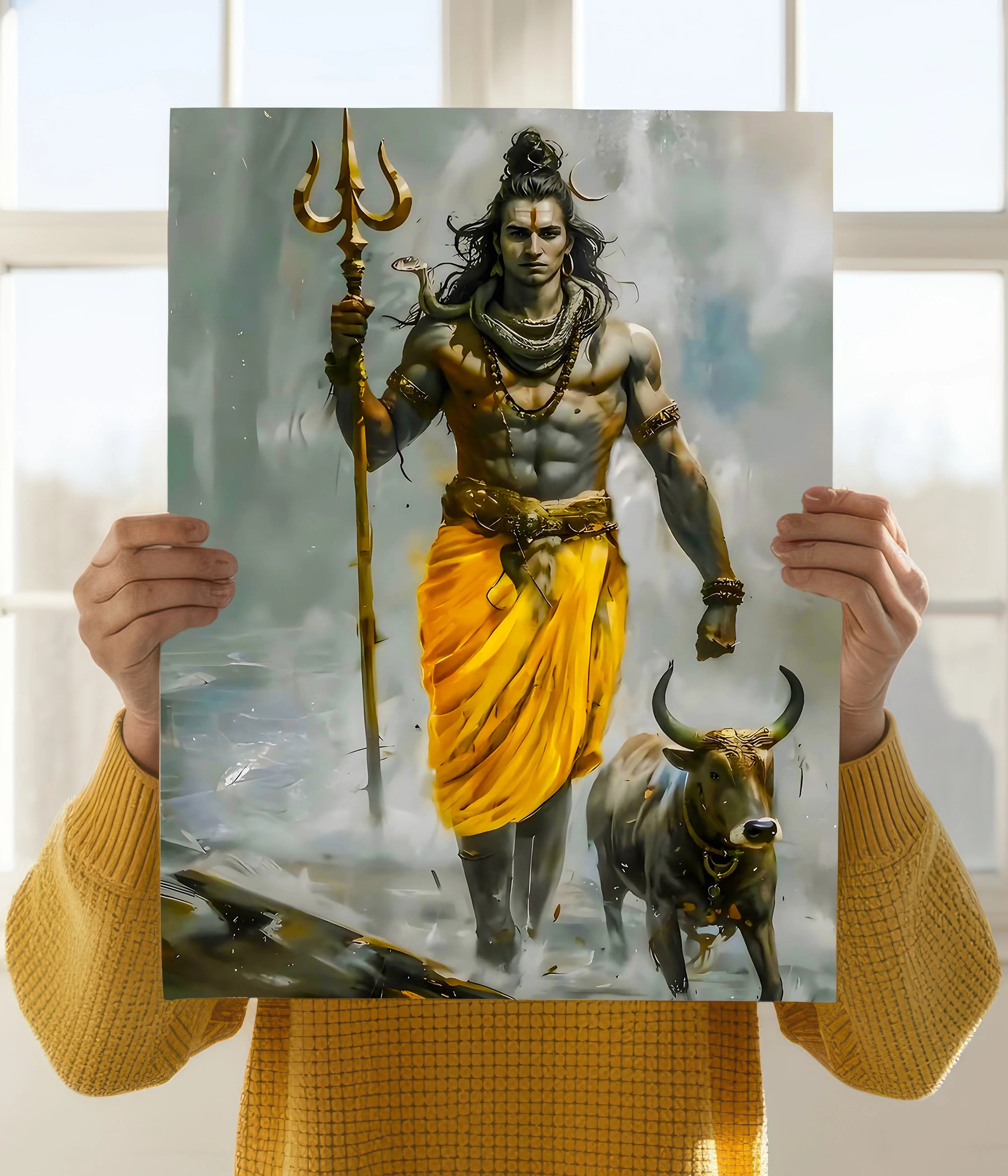 Lord Shiva Walking with Nandi – Devotional Poster