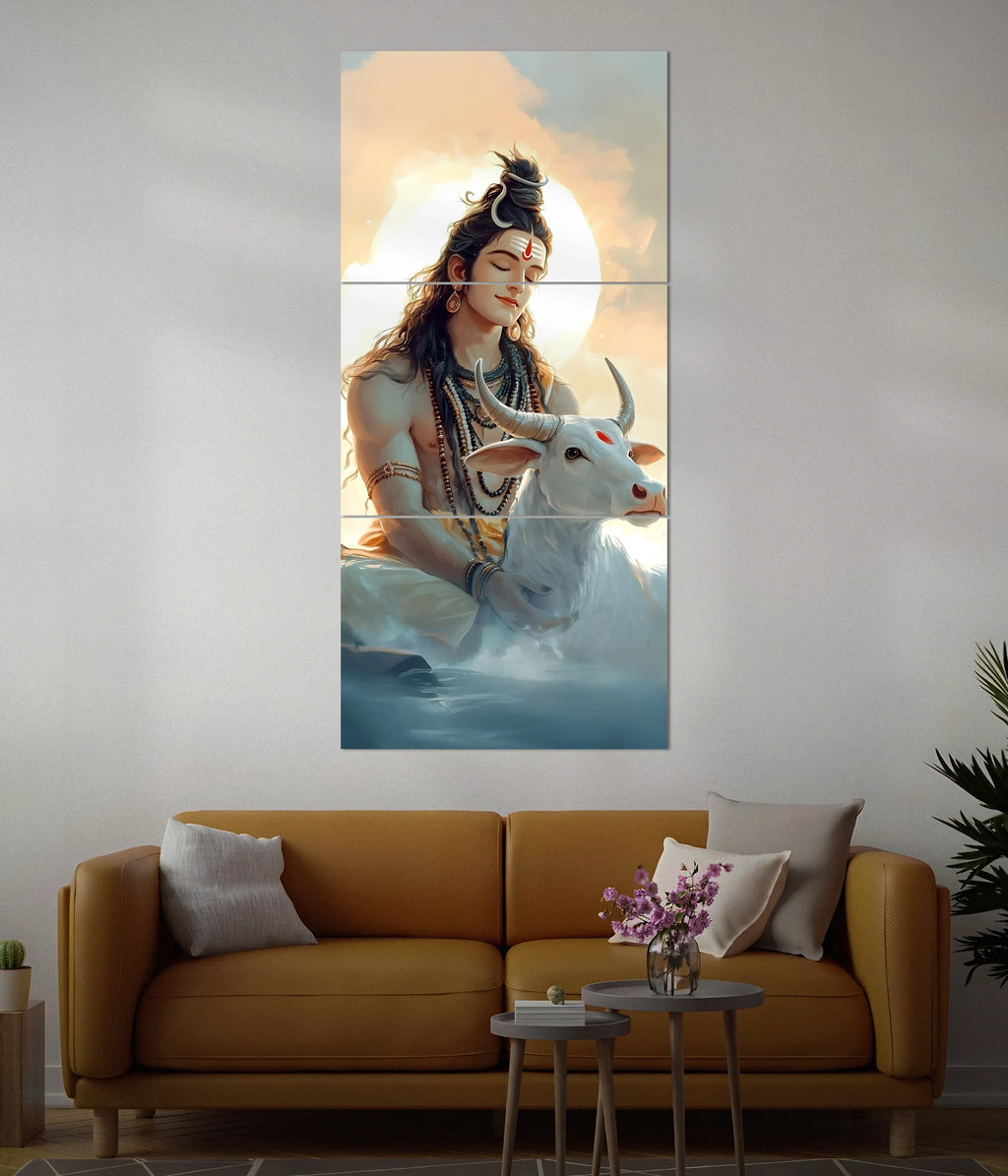 Lord Shiva with Nandi – Devotional Split Poster
