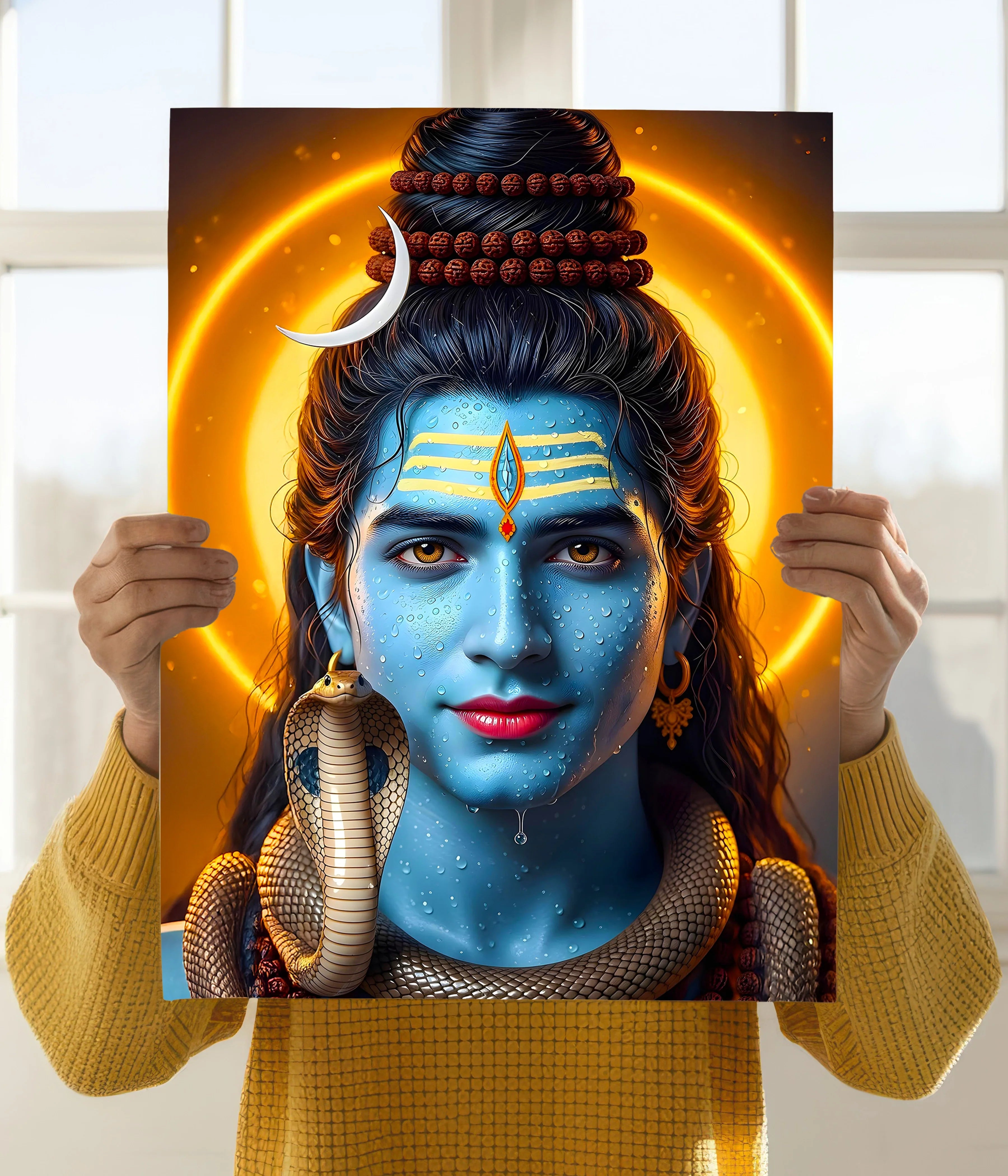 Lord Shiva with Serpent – Devotional Poster