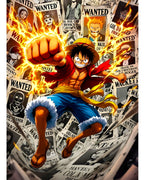 Luffy Wanted Punch – One Piece Anime Poster