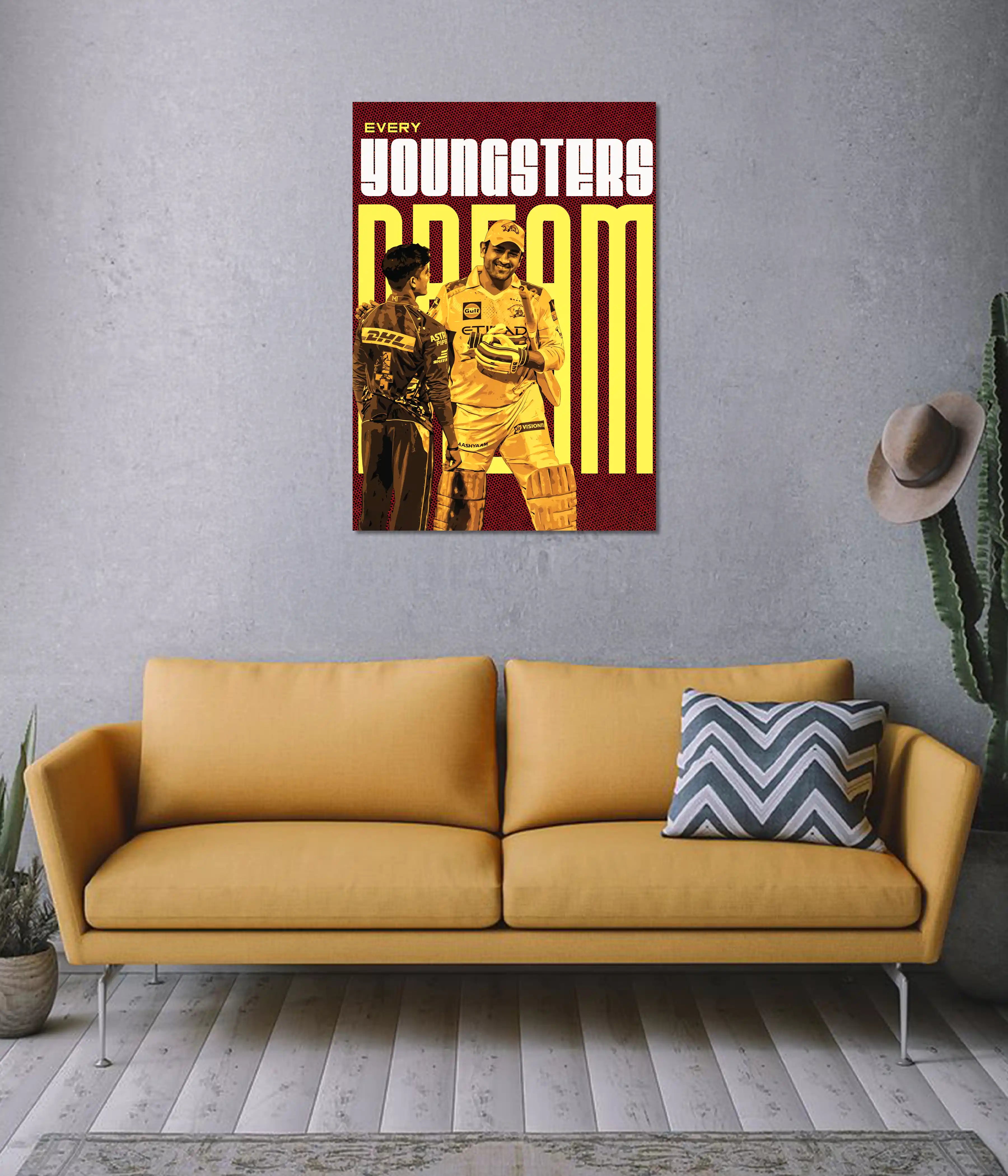 MS Dhoni – Every Youngster’s Dream Cricket Poster
