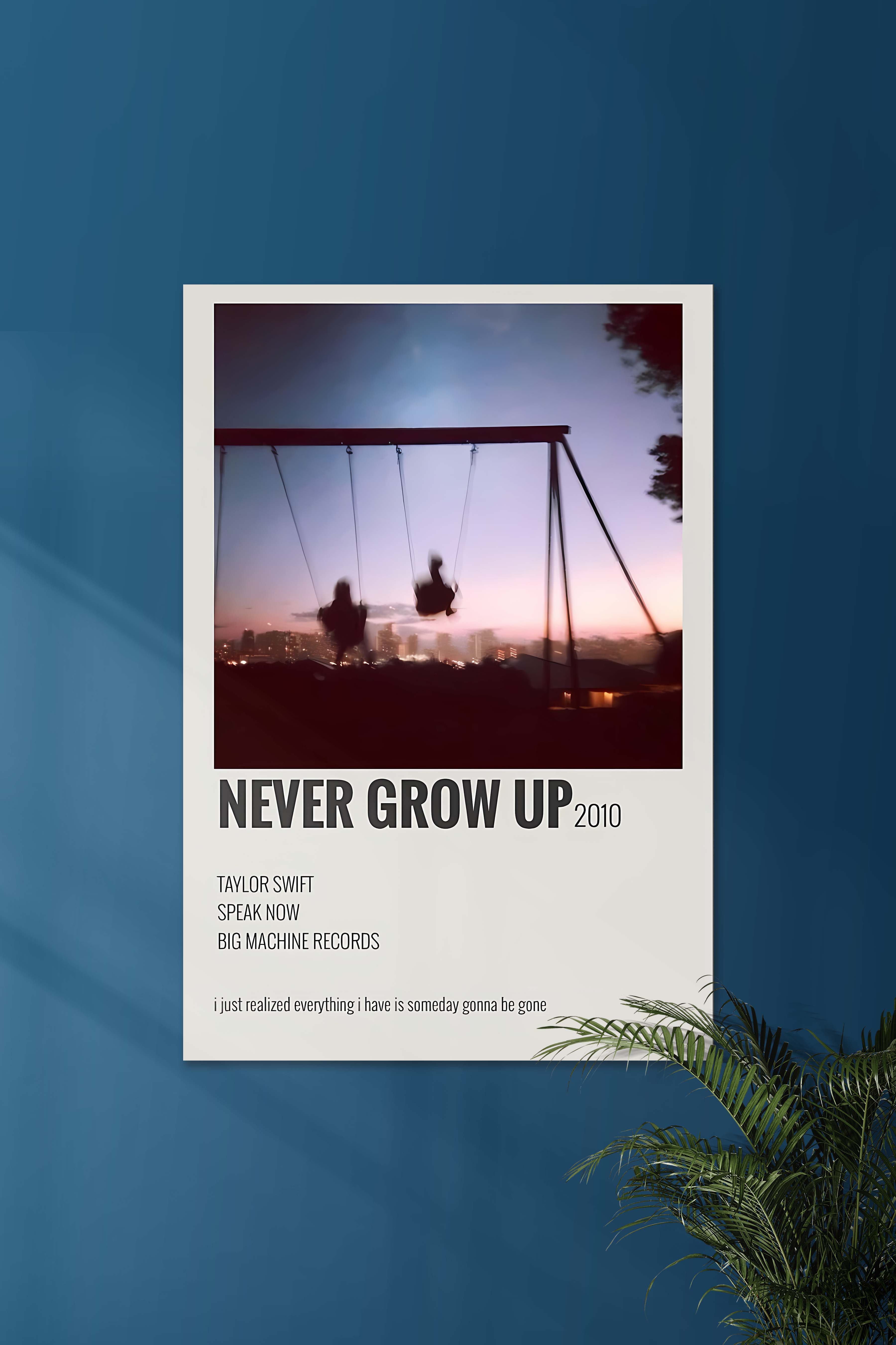 Never Grow Up x Taylor Swift | Music Card | Music Artist Poster