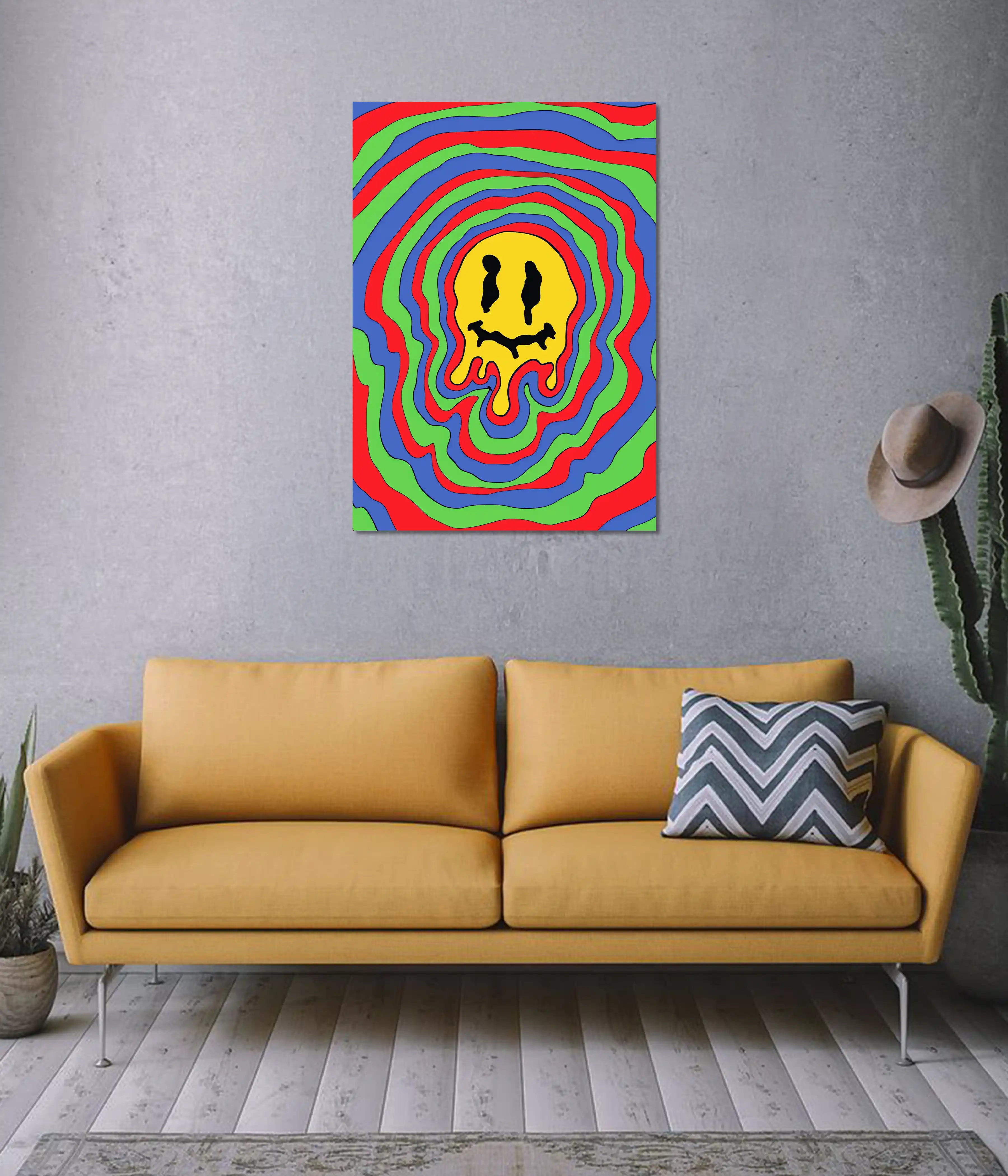 Melting Smile Psychedelic Aesthetic Wall Poster