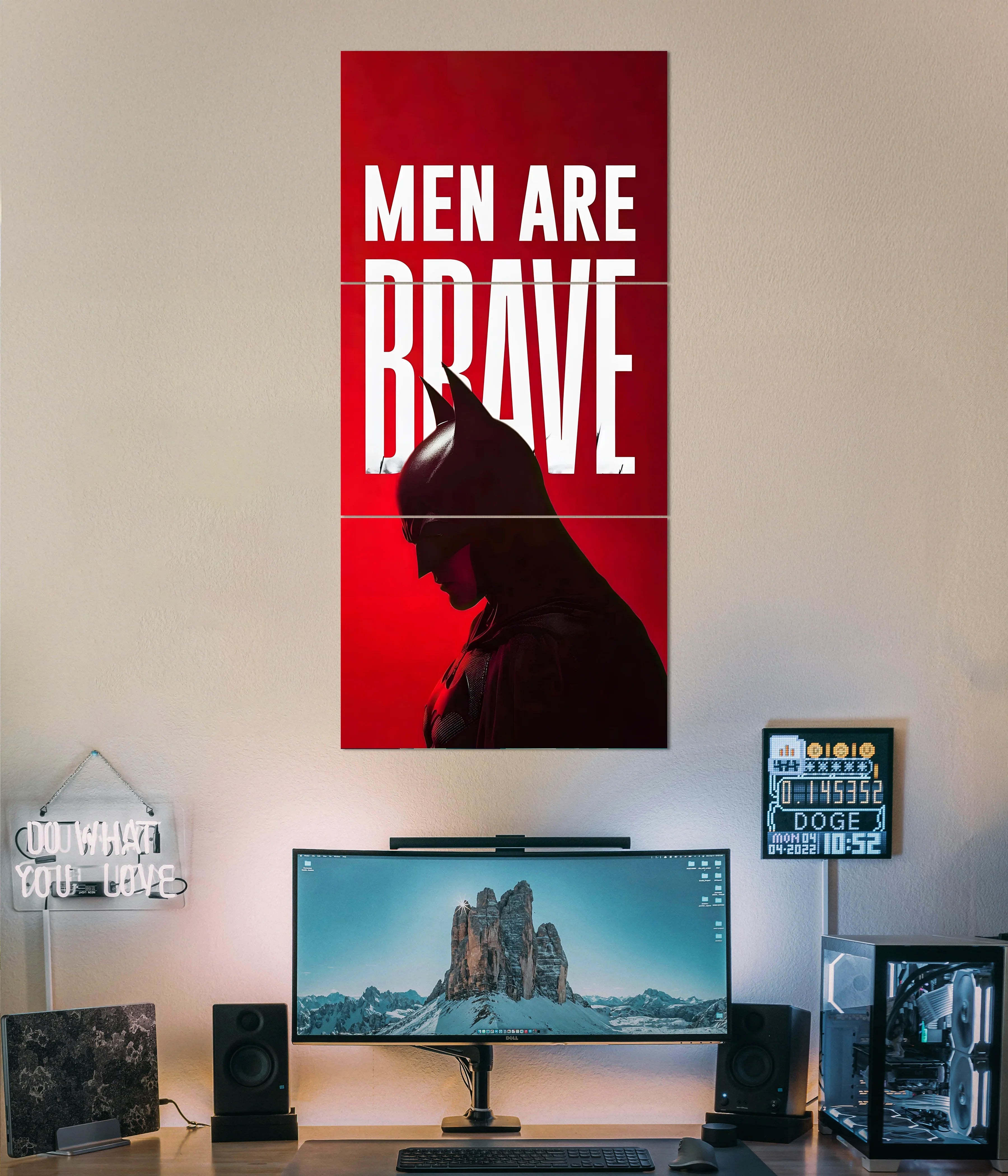 Men Are Brave – Vertical Batman Split Poster Main Image - Everanta