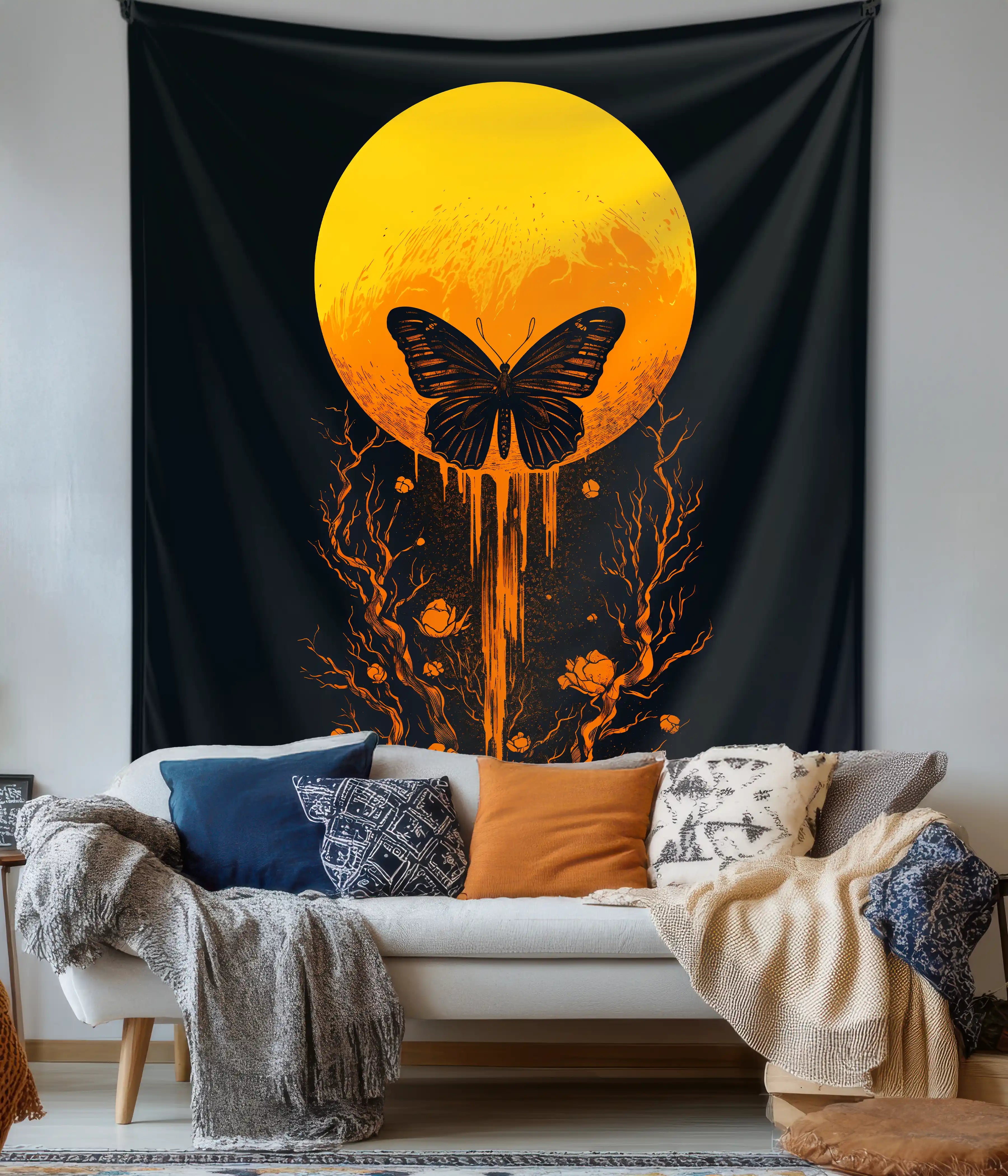 Metamorphosis Moon – Butterfly Wall Tapestry