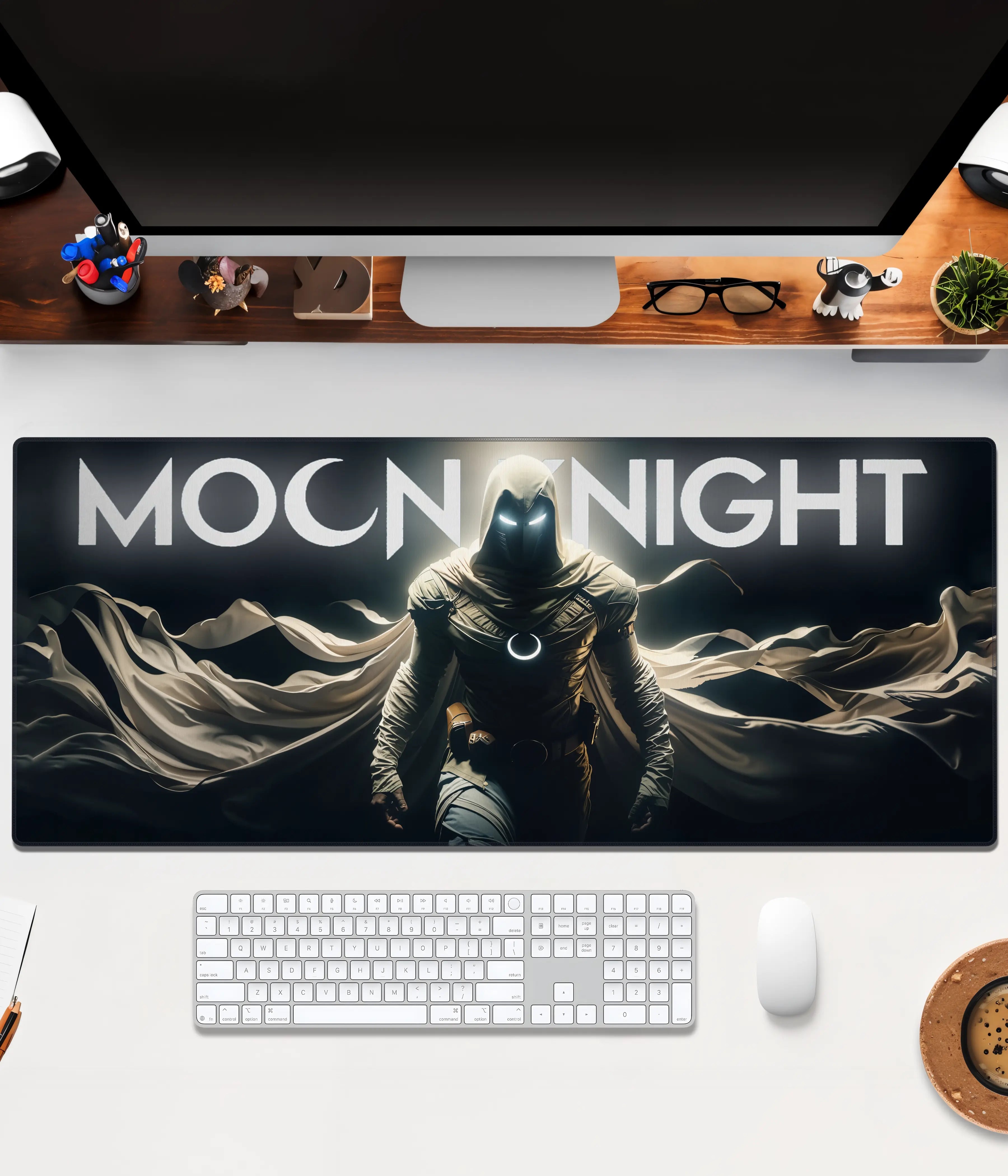 Moon Knight Desk Mat – Extended Gaming & Office Mouse Pad Front Image - Everanta