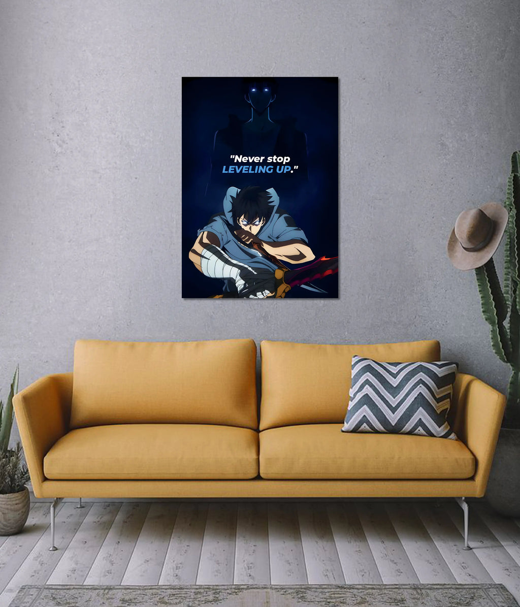 Never Stop Leveling Up - Sung Jinwoo Solo Leveling Poster