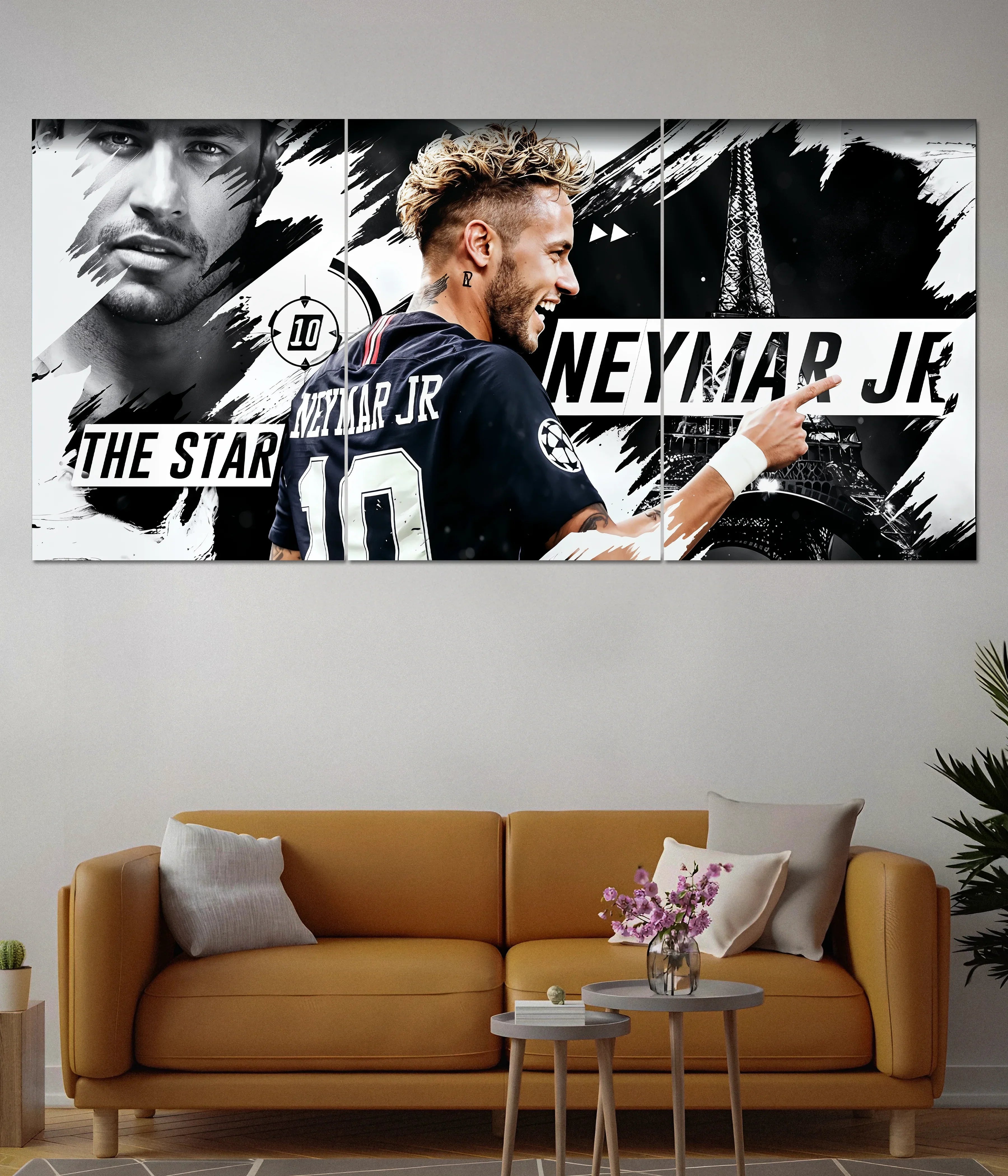 Neymar Jr. Iconic Football Split Poster