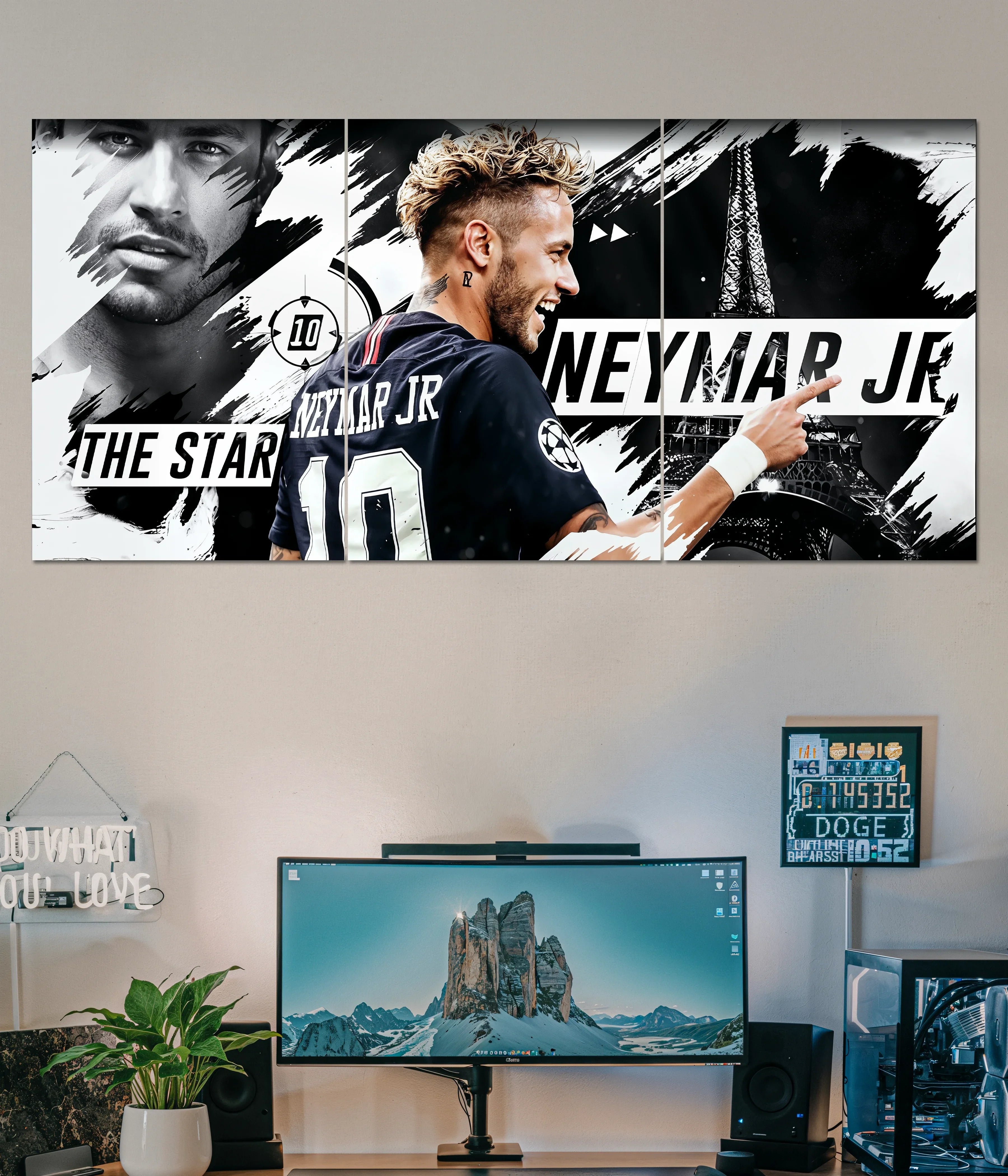 Neymar Jr. Iconic Football Split Poster Main Image - Everanta