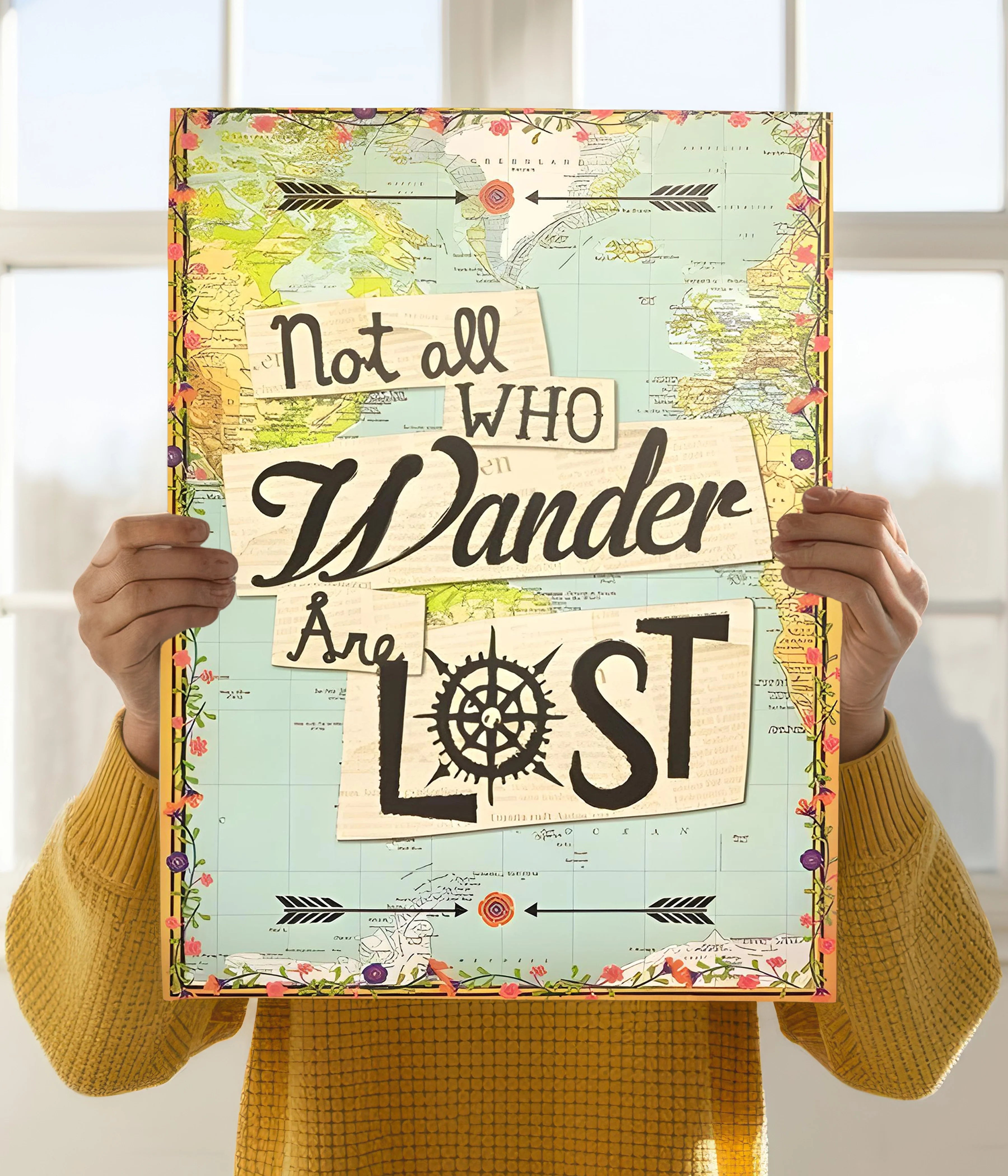 Not All Who Wander Are Lost – Nature & Travel Quote Poster