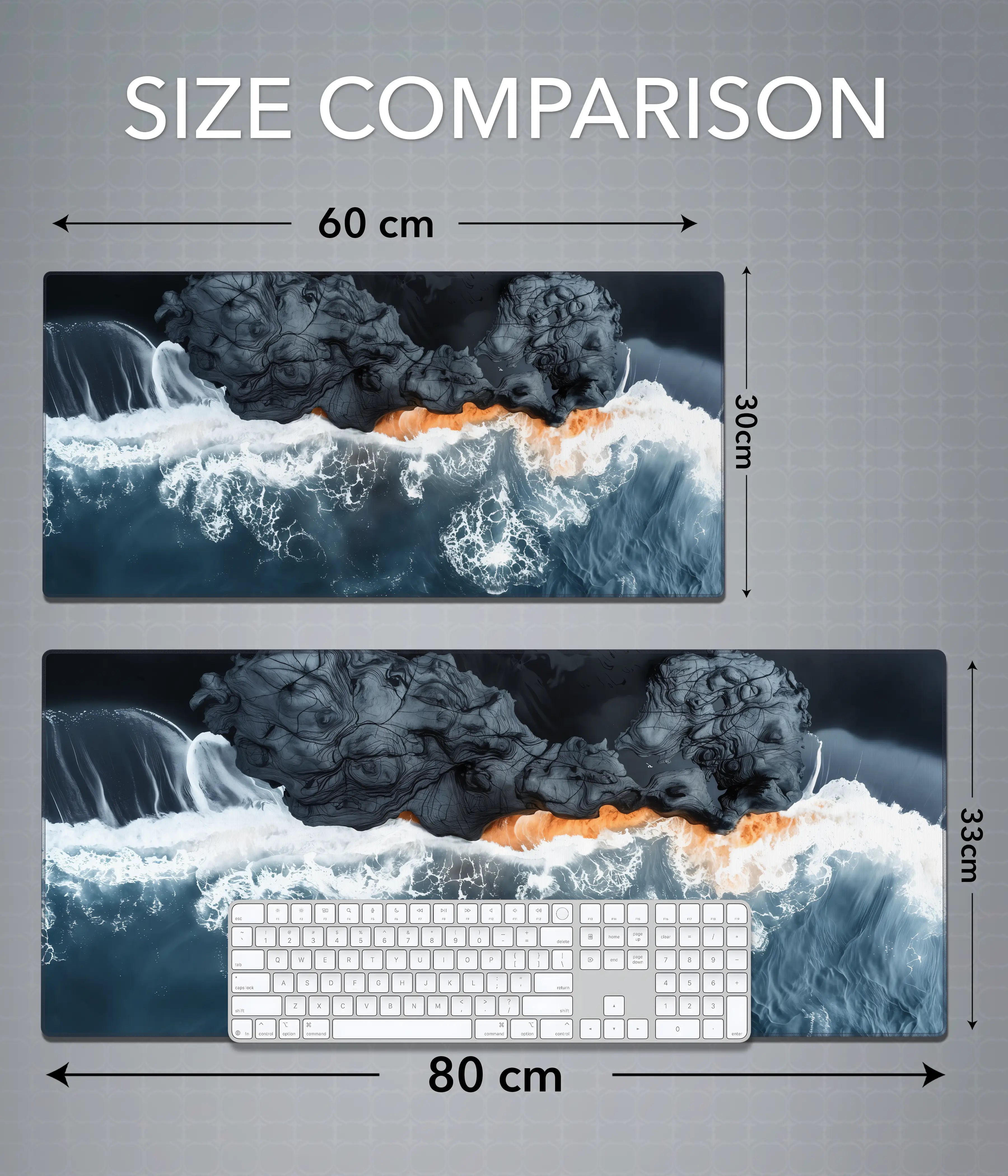 Ocean Wave Desk Mat – Abstract Extended Gaming & Office Mouse Pad