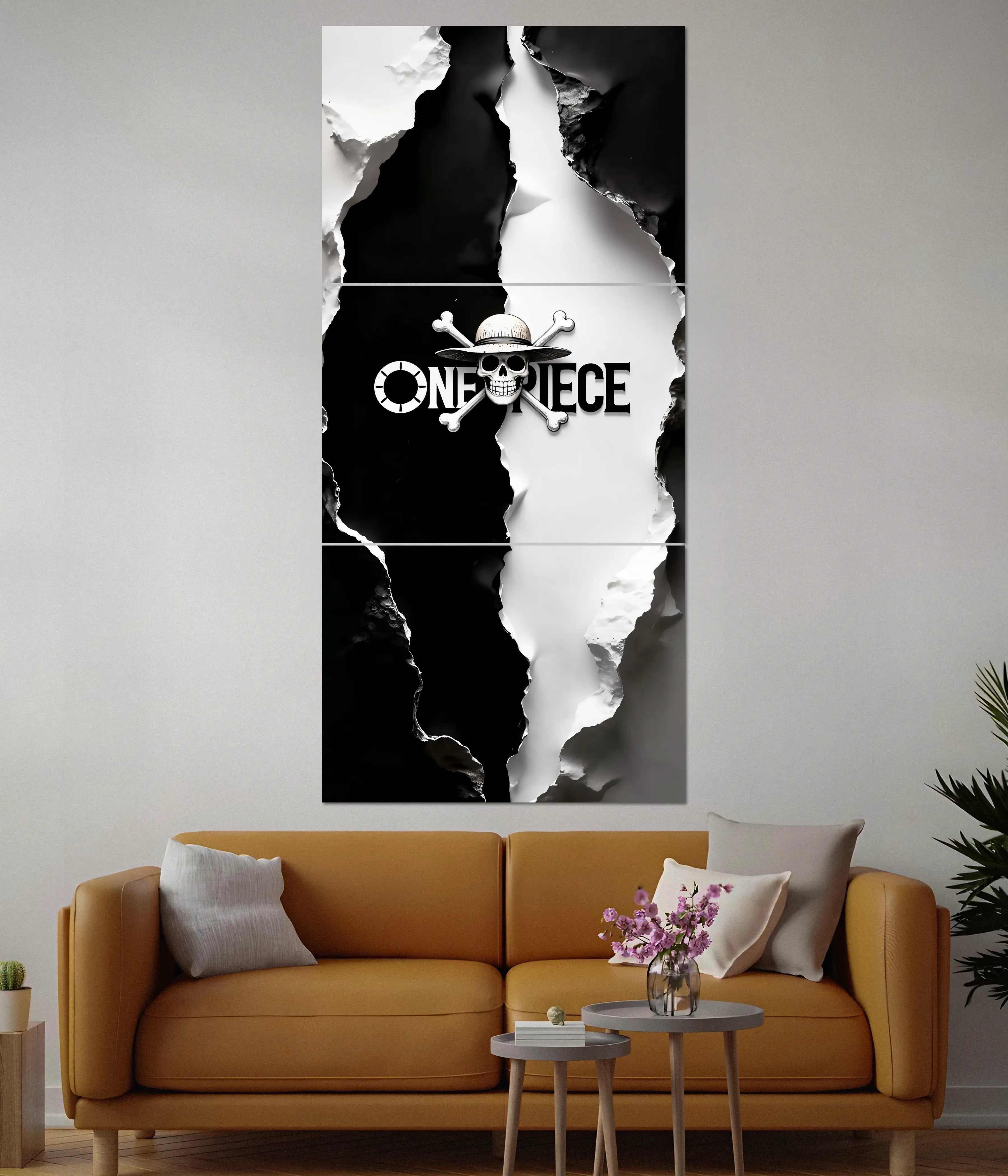 One Piece Black & White Split Poster