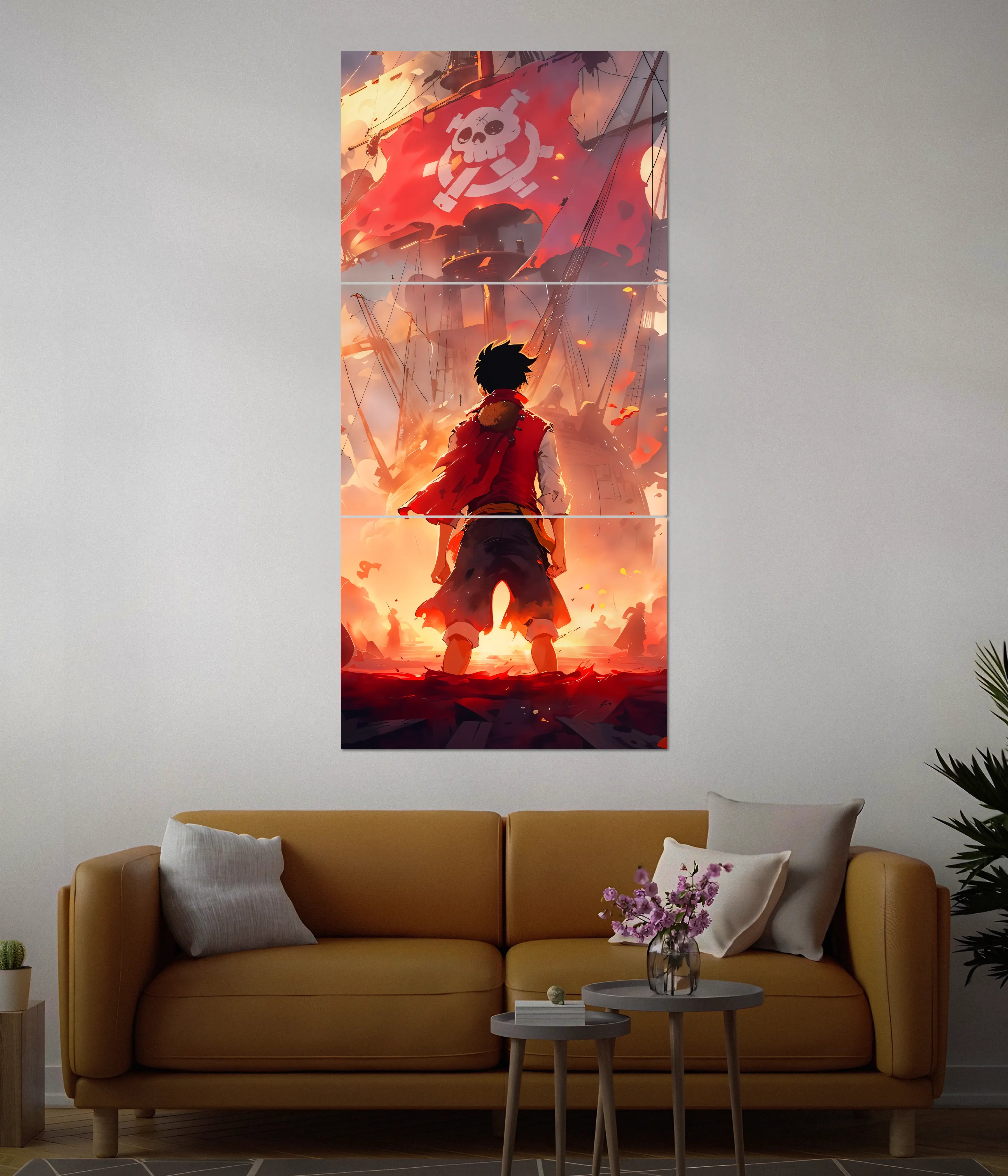One Piece Luffy Pirate Ship – Anime Split Poster