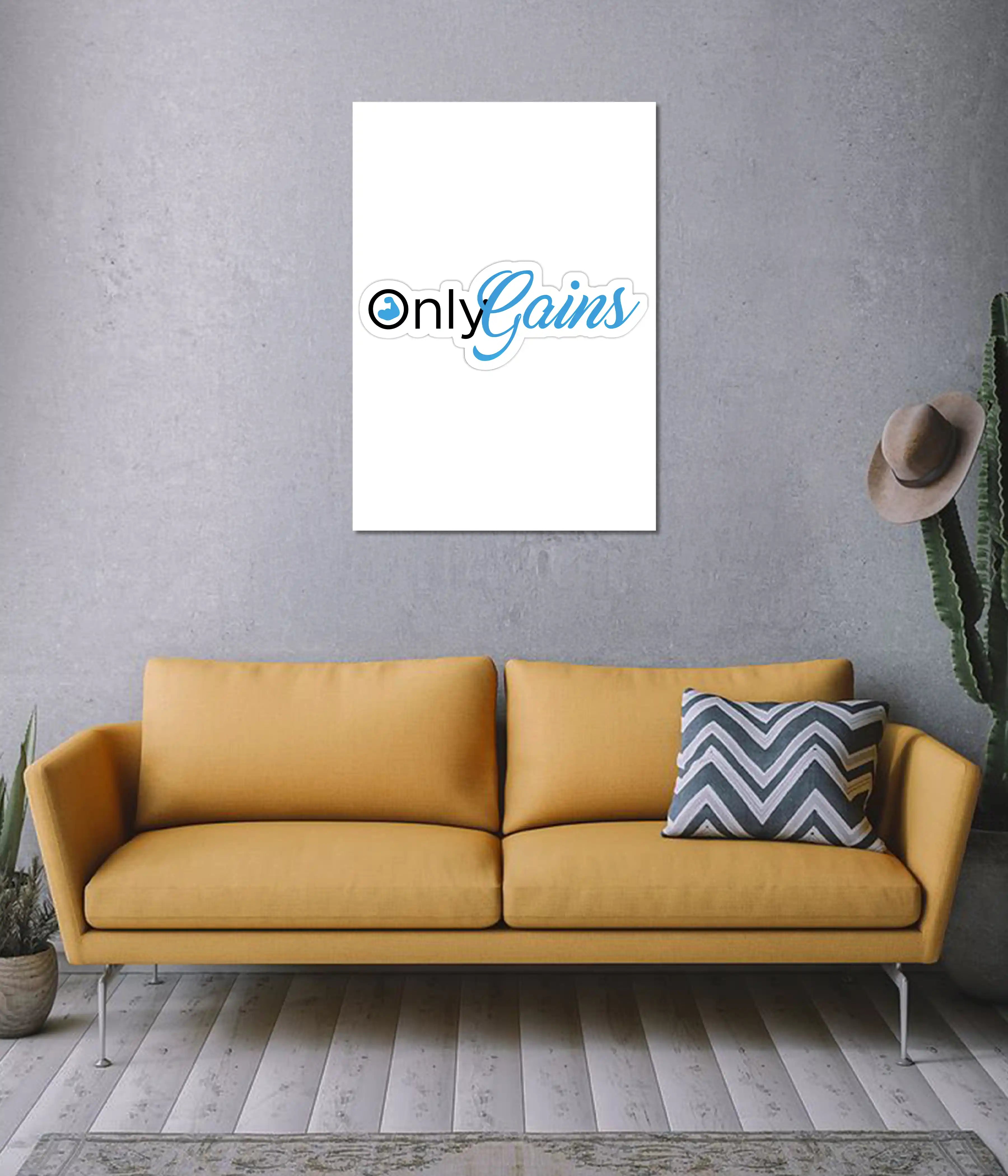 Only Gains Fitness Wall Poster