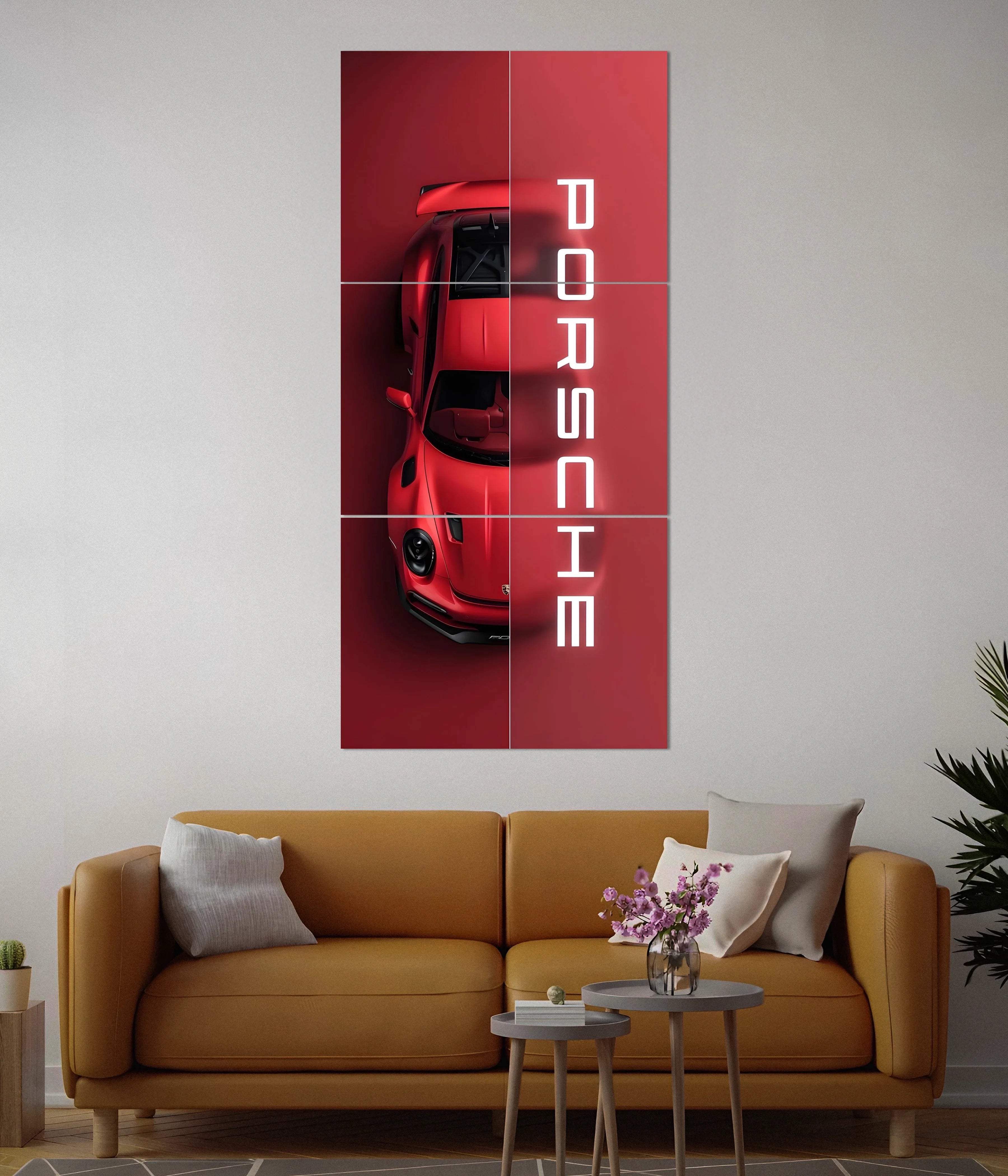 Porsche Precision – Vertical Car Split Poster