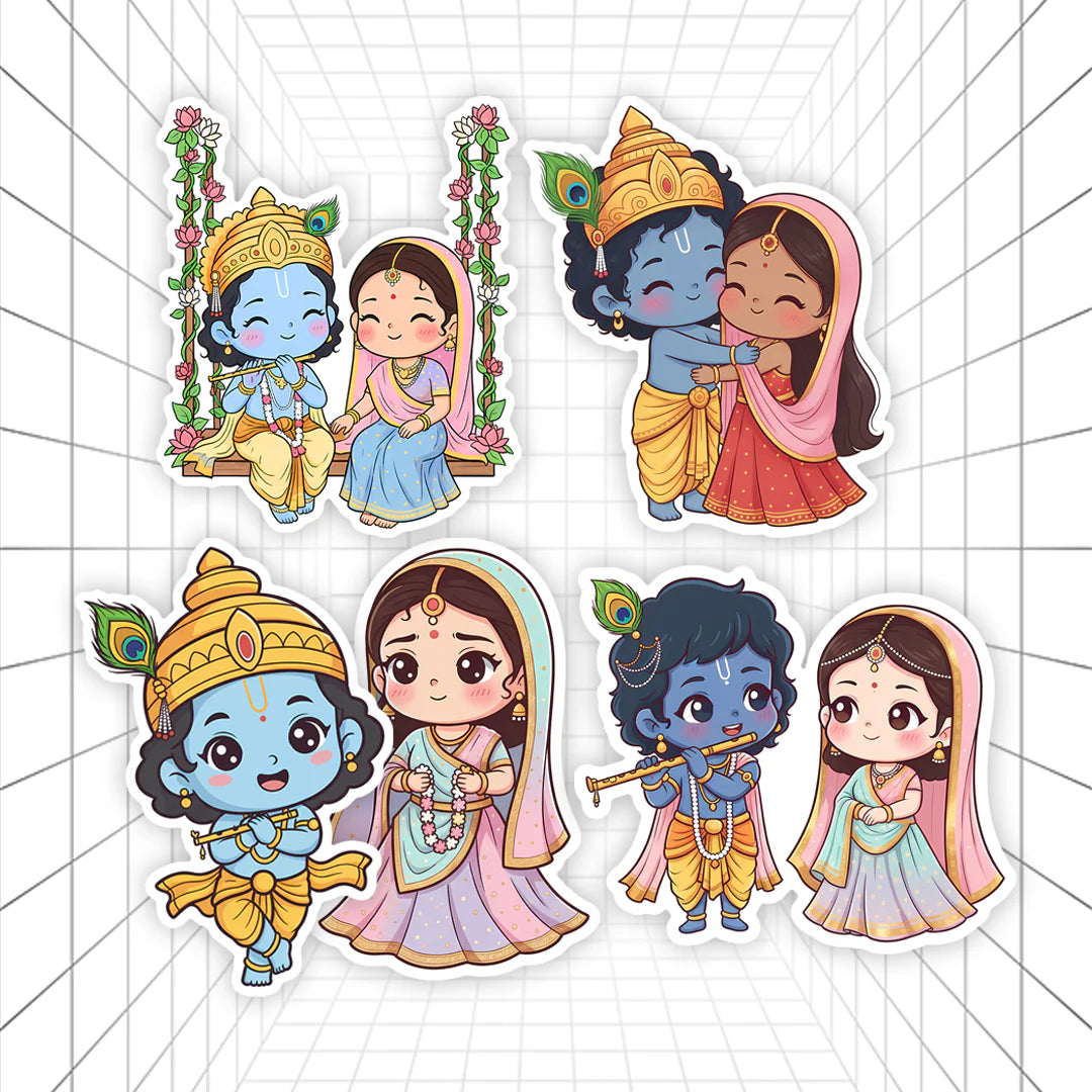 RadhaKrishna Stickers #01 | Stickerized | 5 Stickers
