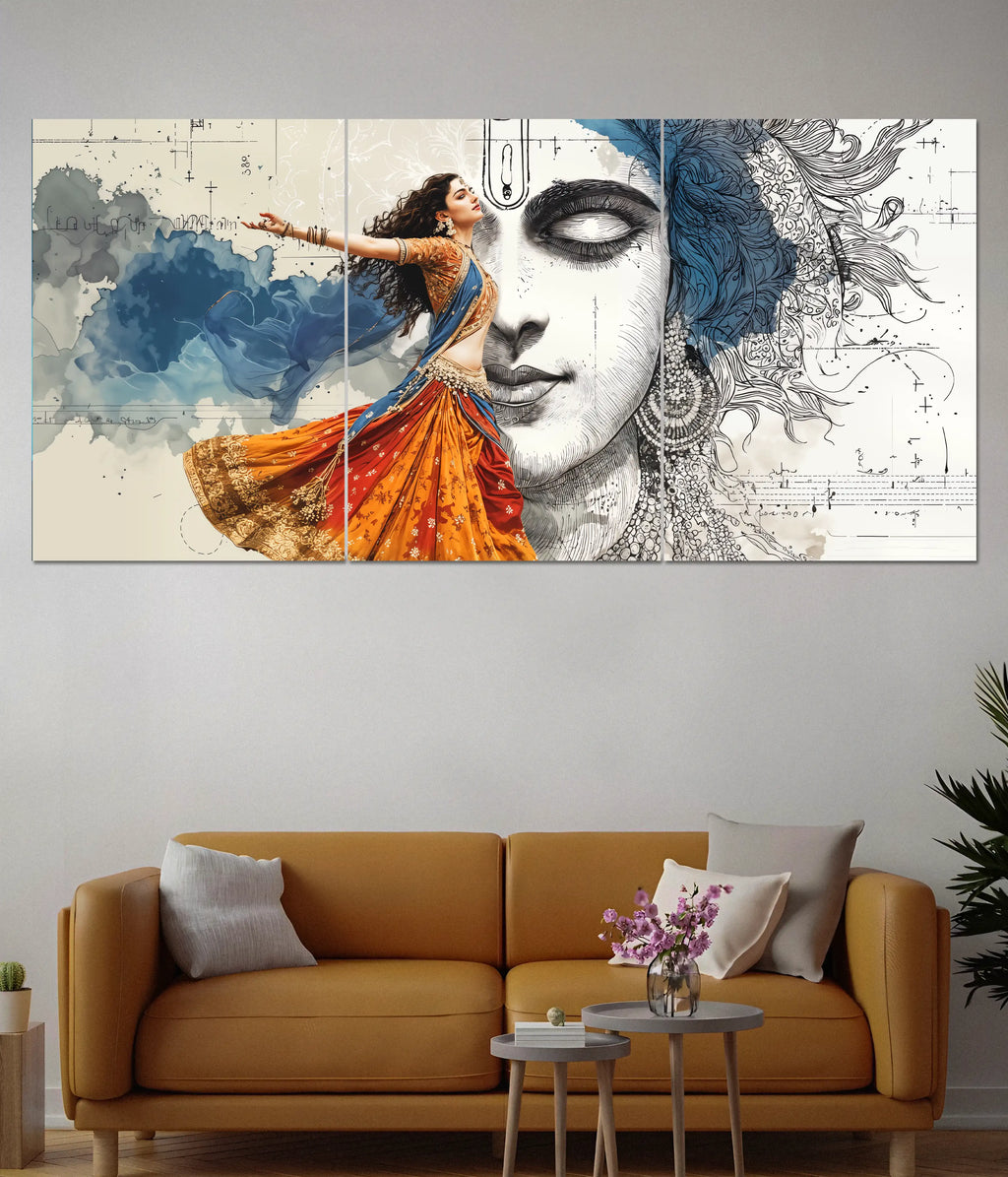 Radha Krishna Divine Dance Split Poster