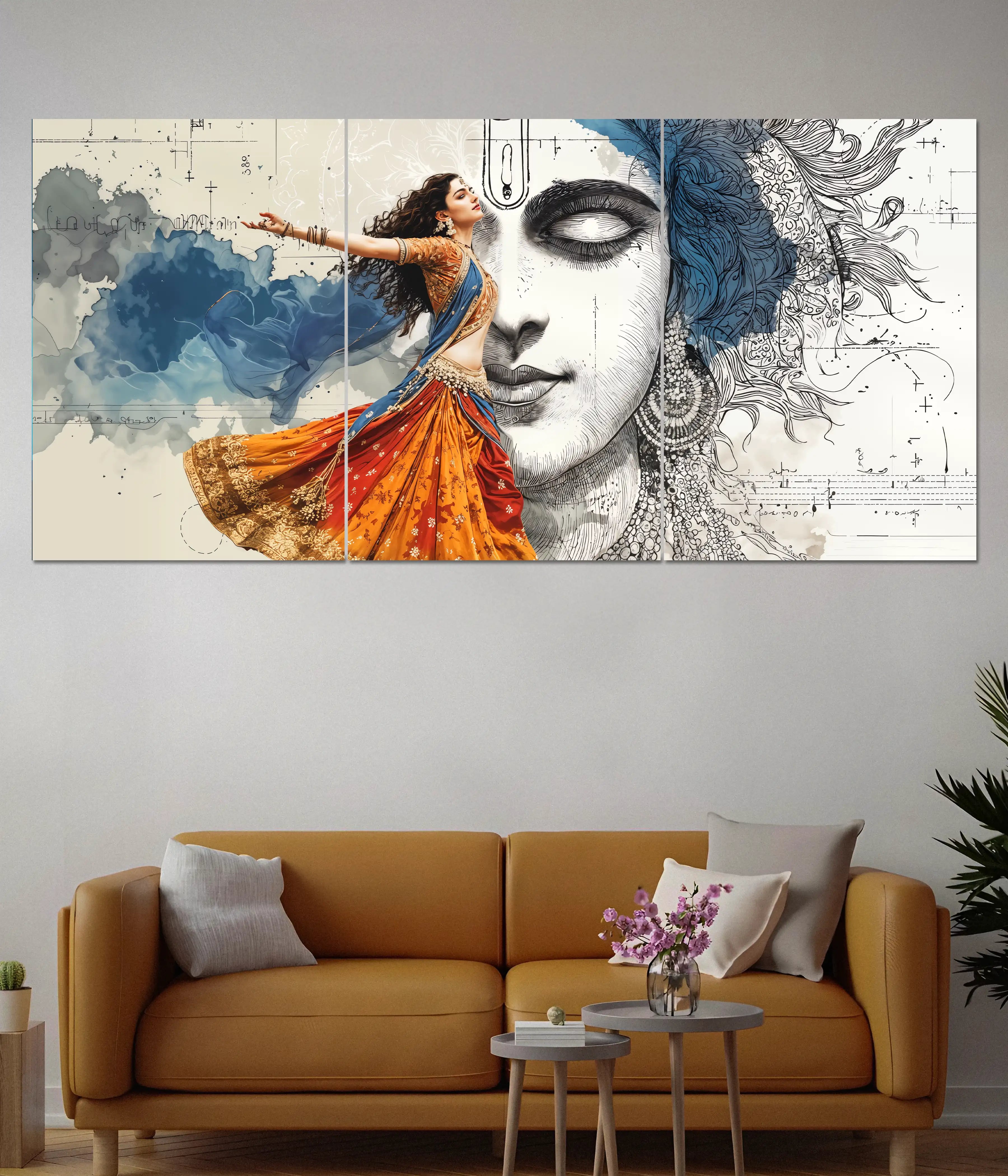 Radha Krishna Divine Dance Split Poster