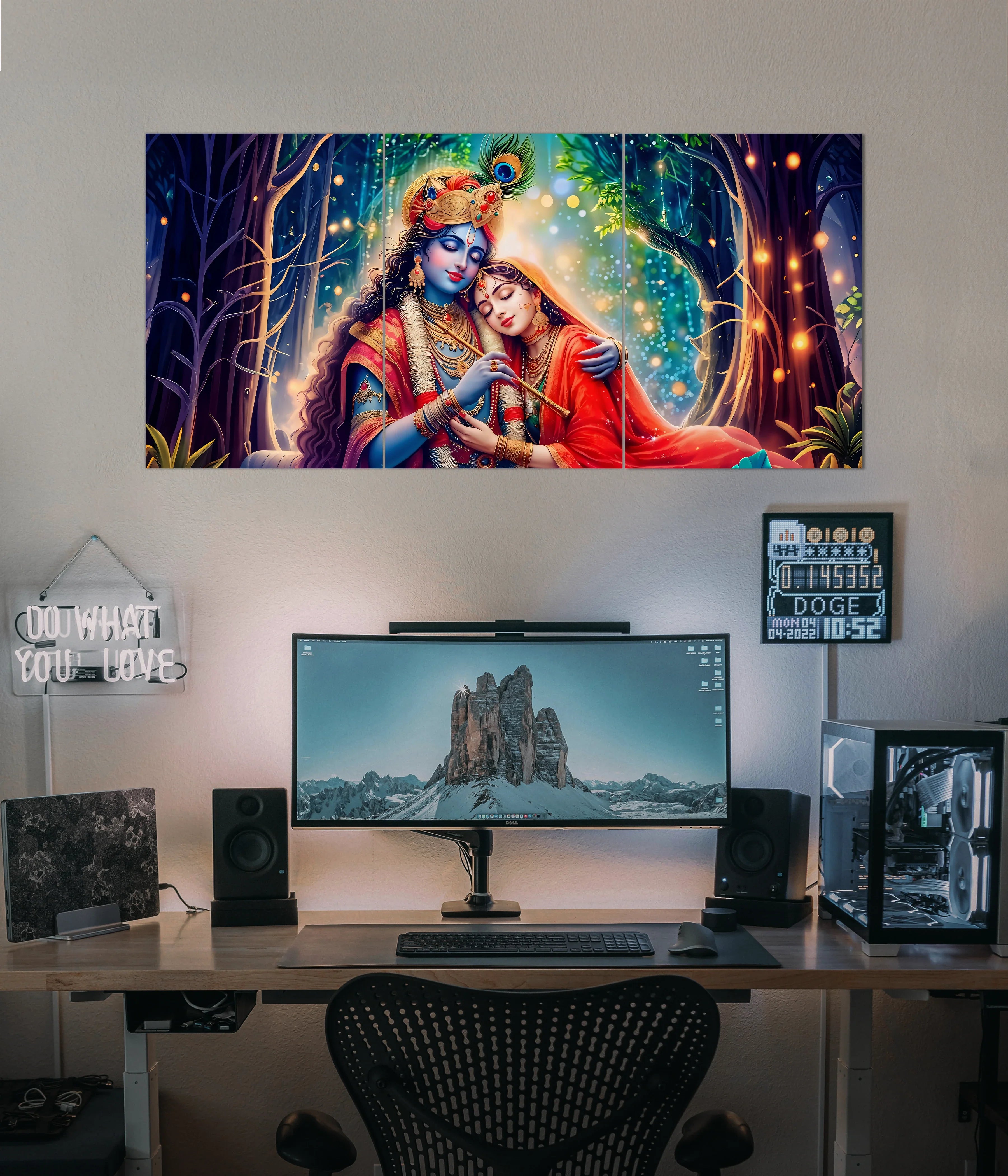 Radha Krishna Eternal Love – Devotional Split Wall Poster Main Image - Everanta
