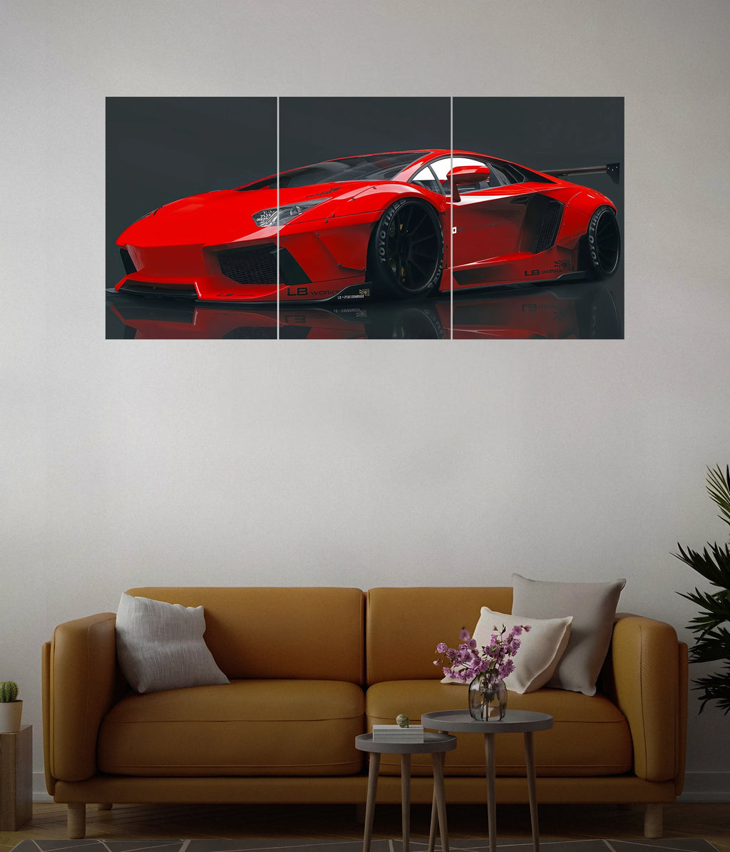 Red Lamborghini Fury – Car Split Poster