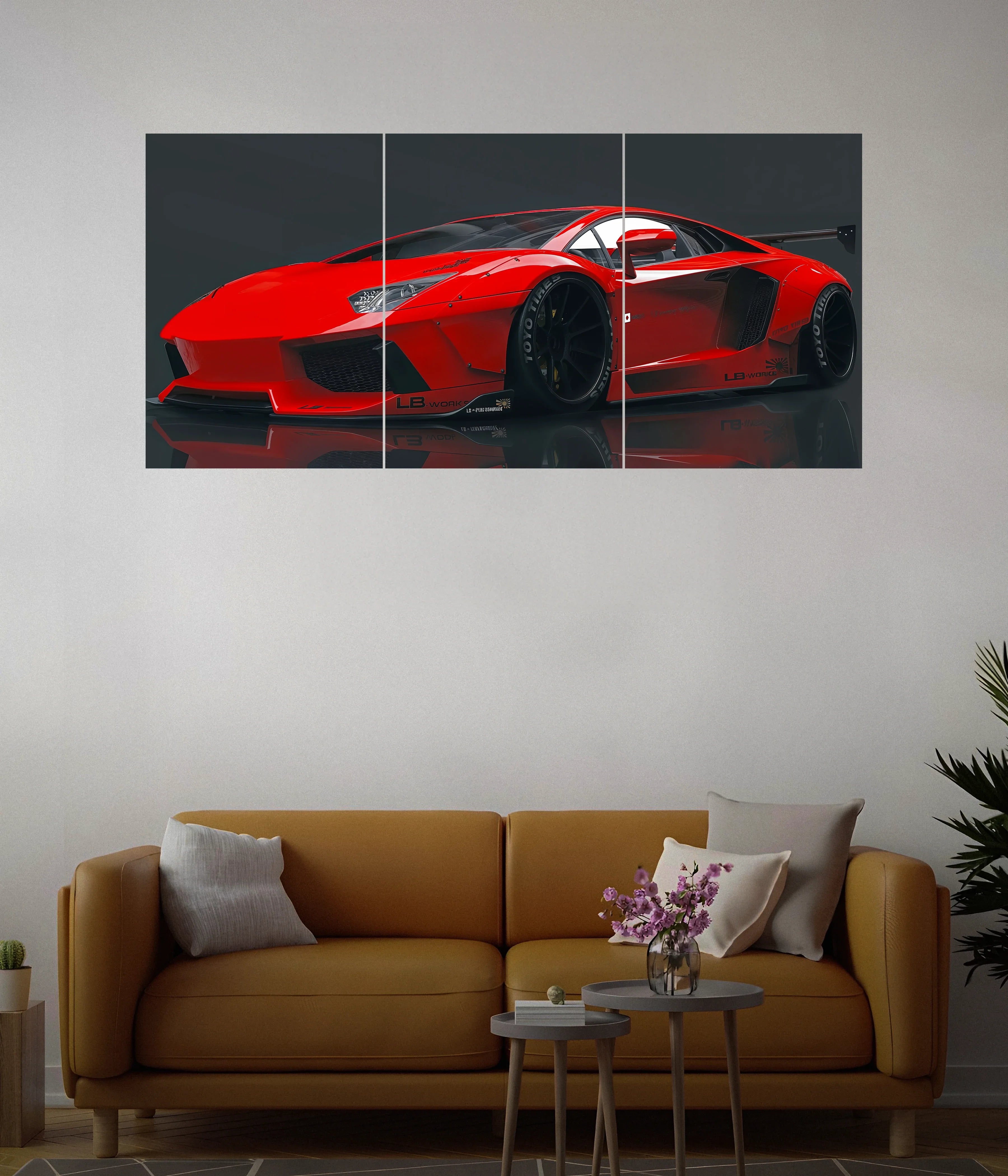 Red Lamborghini Fury – Car Split Poster