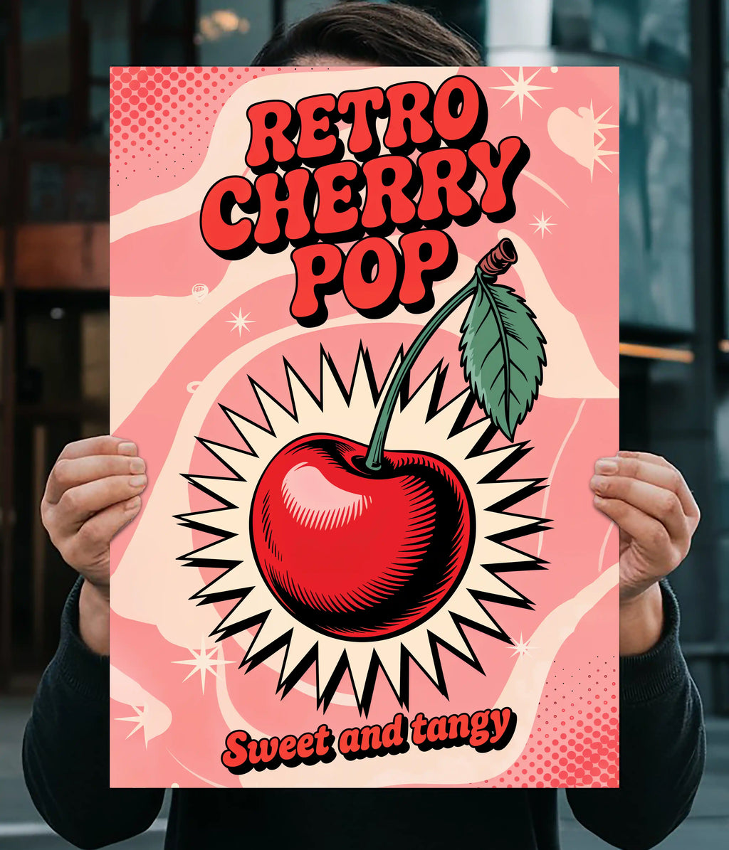 Retro Cherry Pop Vintage Art Poster Main Image - Everanta