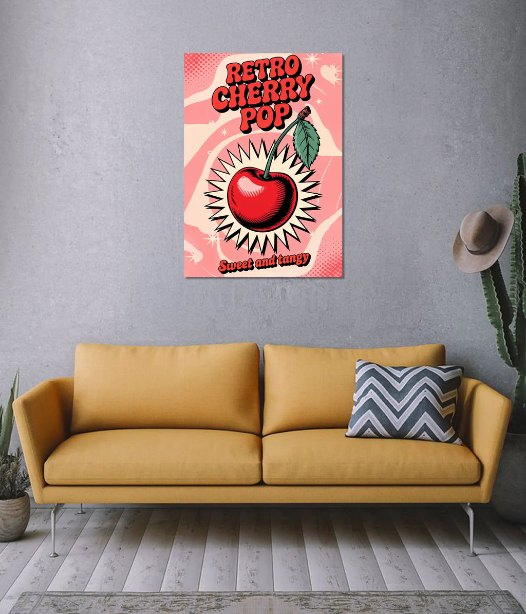 Retro Cherry Pop Vintage Art Poster