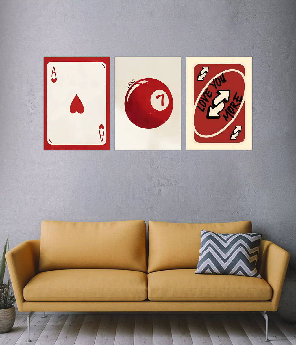 Retro Love & Luck 3-Piece Poster Set