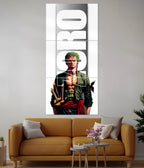 Roronoa Zoro White Split Poster | One Piece Anime Wall Art